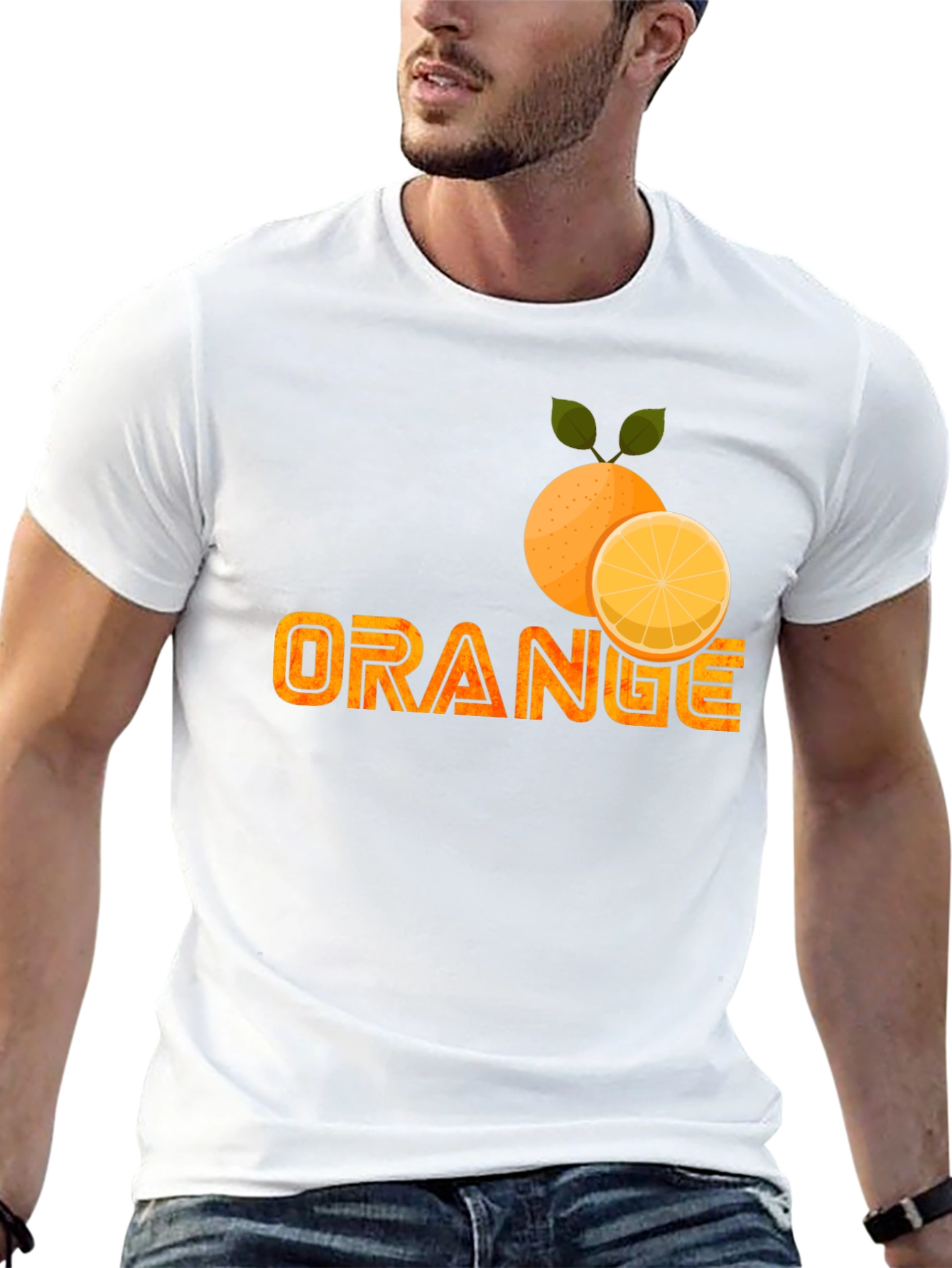 Orange Fruit Graphic Print T-Shirt