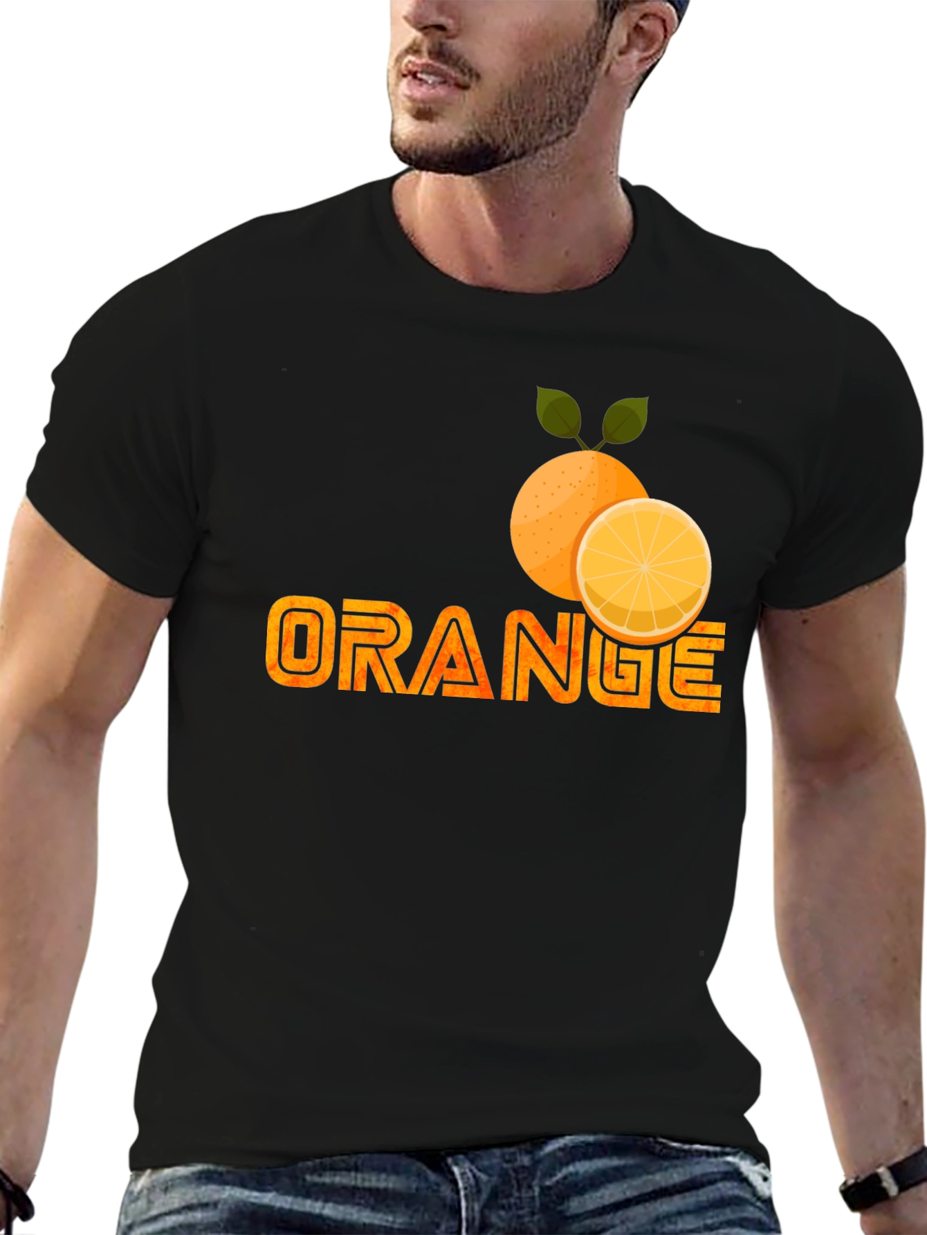 Orange Fruit Graphic Print T-Shirt