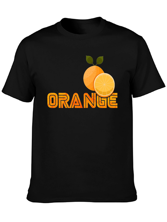 Orange Fruit Graphic Print T-Shirt