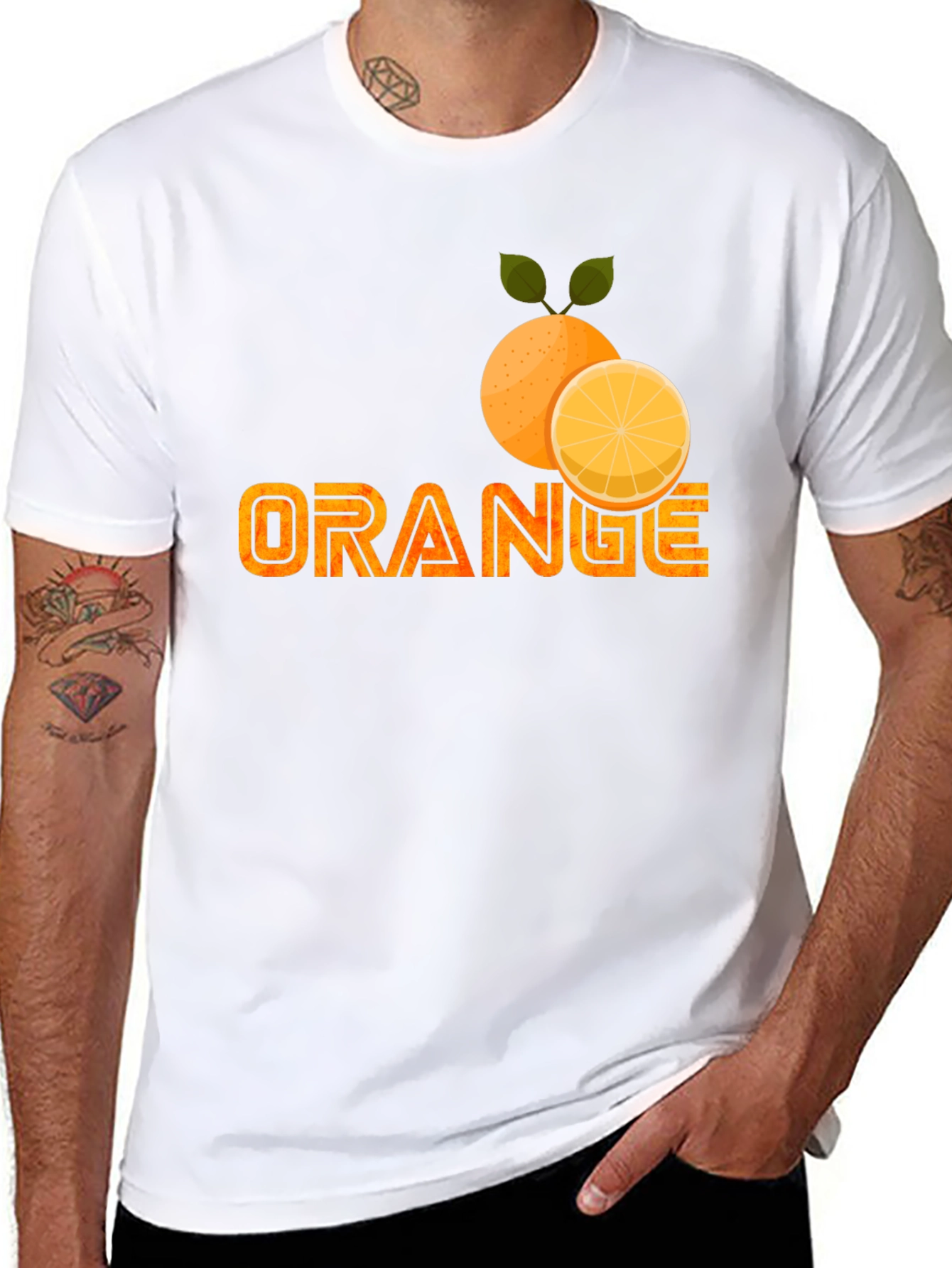 Orange Fruit Graphic Print T-Shirt