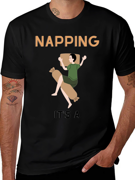 Napping Graphic T-Shirt - Mens Casual Tee