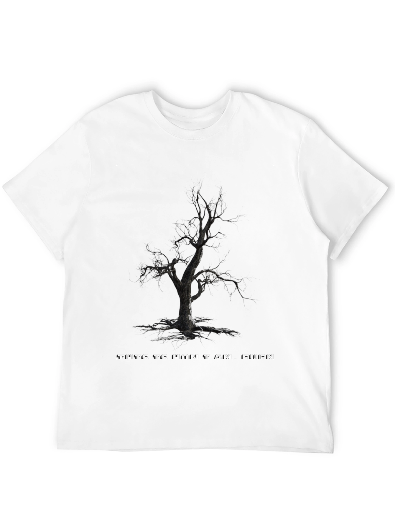 Edgy Tree Graphic Black T-Shirt