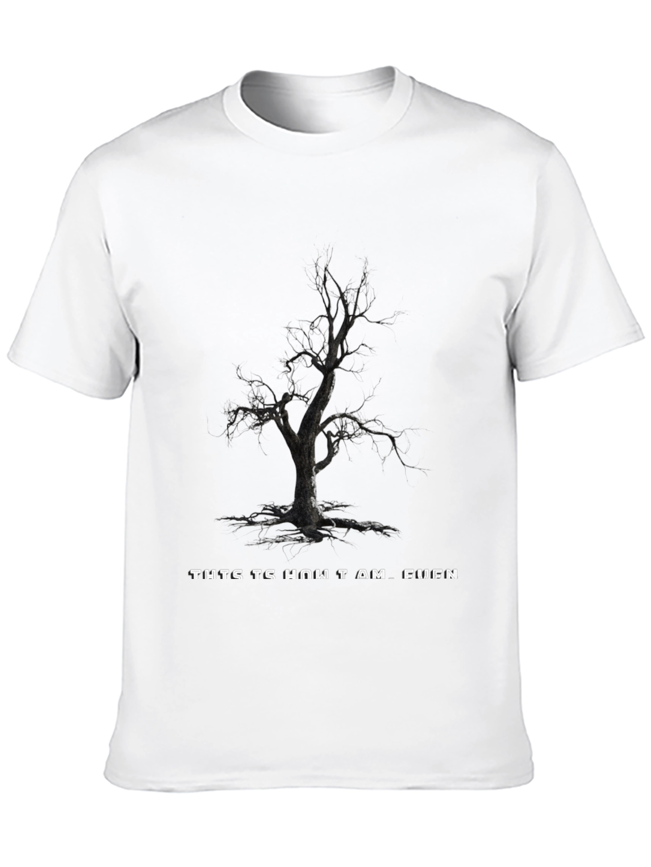 Edgy Tree Graphic Black T-Shirt
