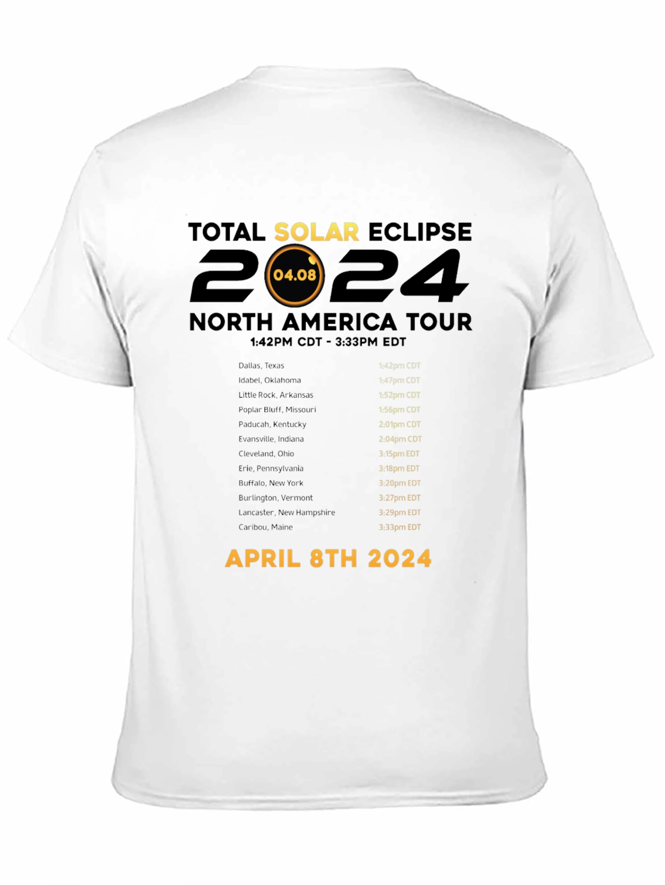 Total Solar Eclipse April 8th 2024 T-Shirt
