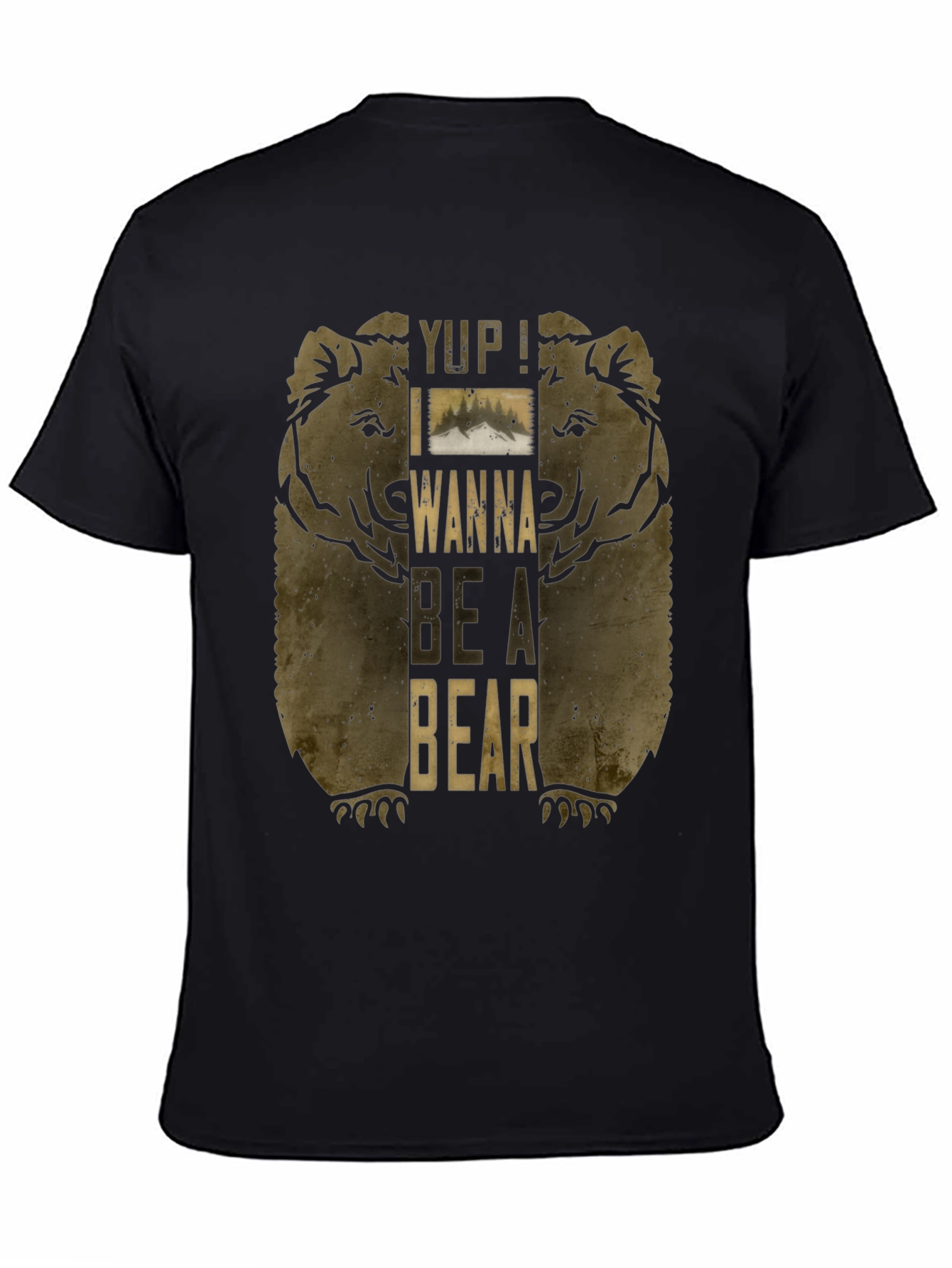 Yup! I Wanna Be A Bear Mens Black T-Shirt