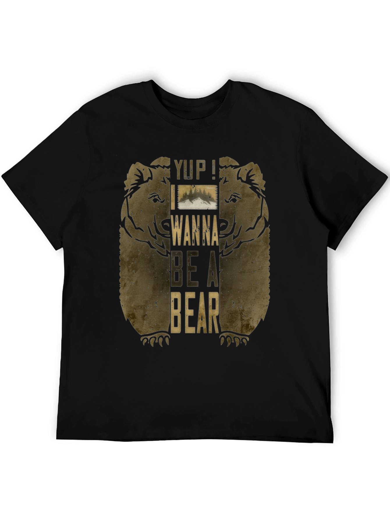 Yup! I Wanna Be A Bear Mens Black T-Shirt