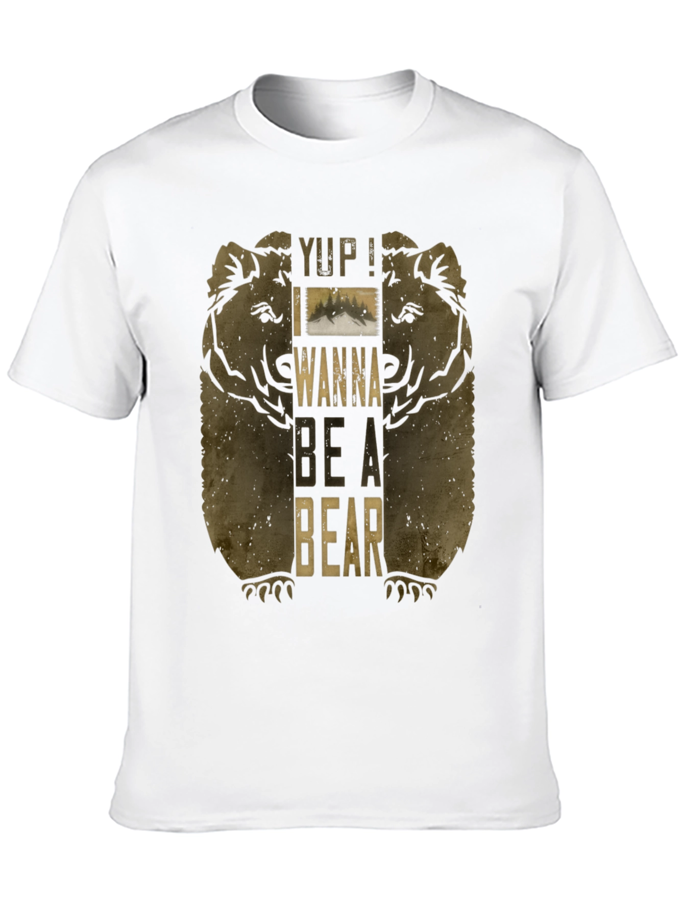 Yup! I Wanna Be A Bear Mens Black T-Shirt