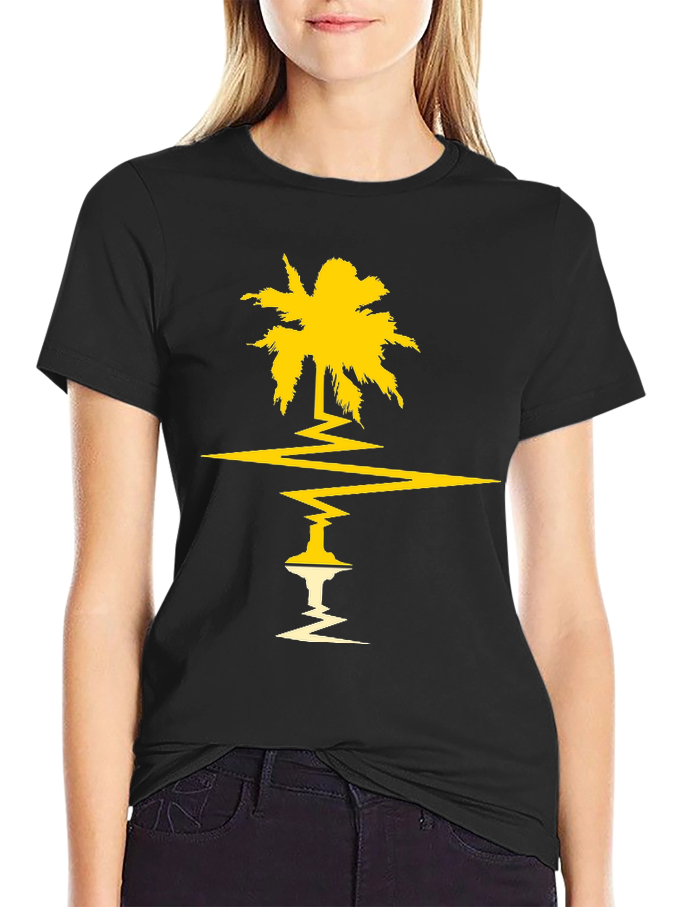 Palm Tree Graphic Tee - Black