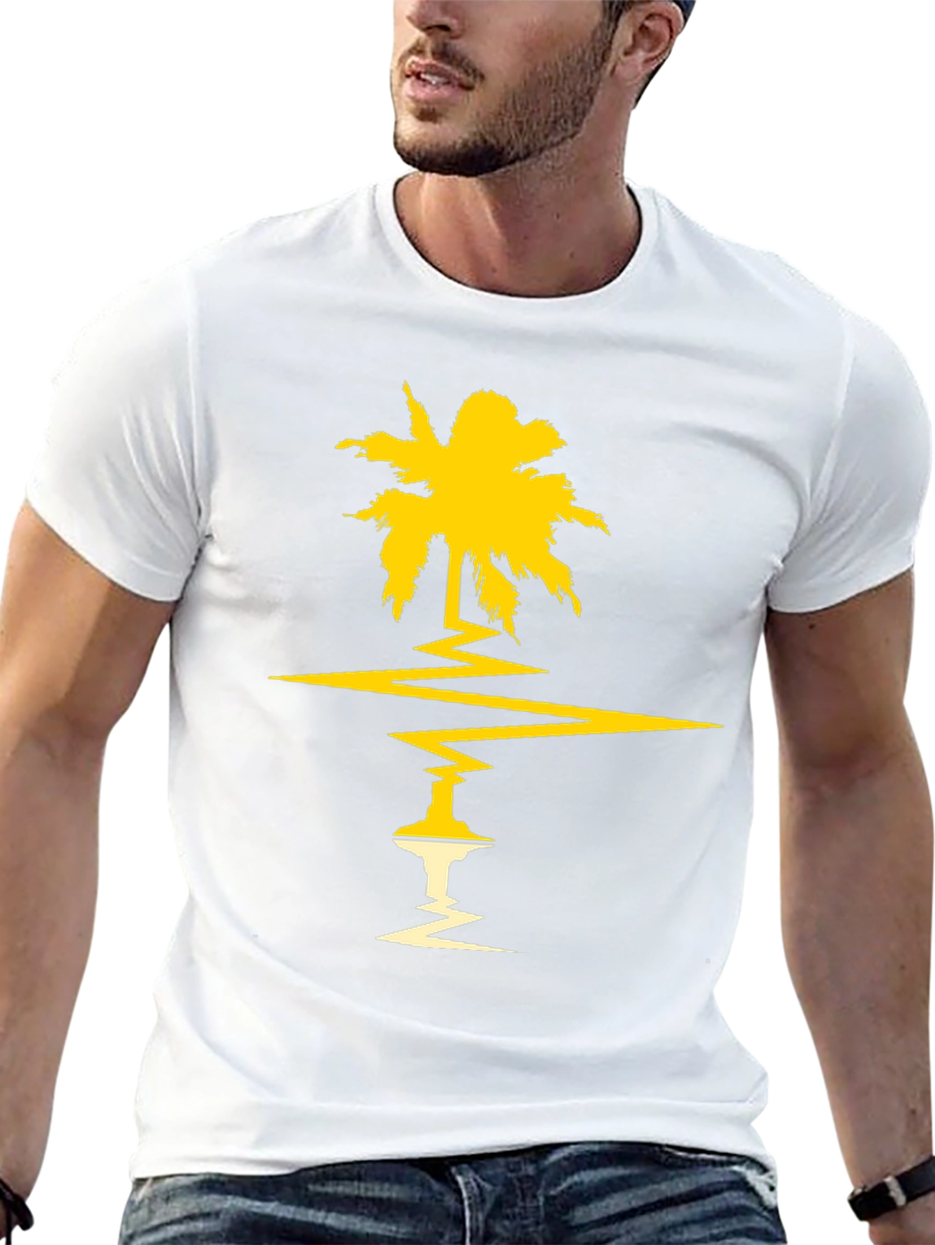 Palm Tree Graphic Tee - Black