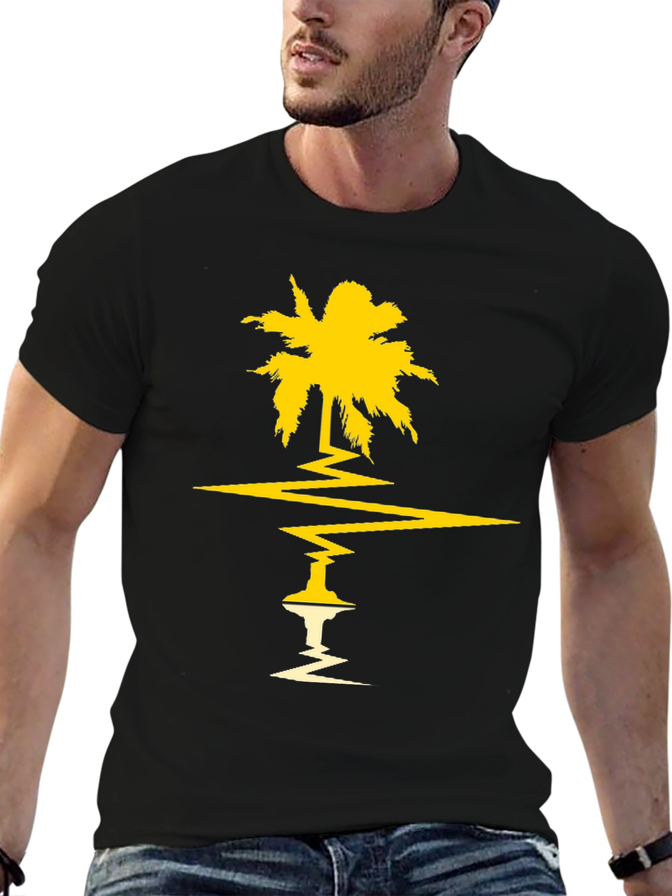 Palm Tree Graphic Tee - Black