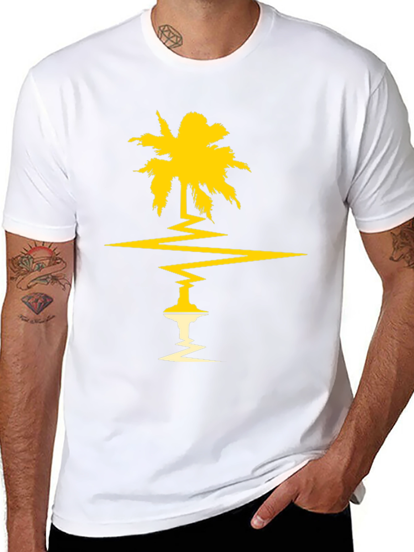 Palm Tree Graphic Tee - Black