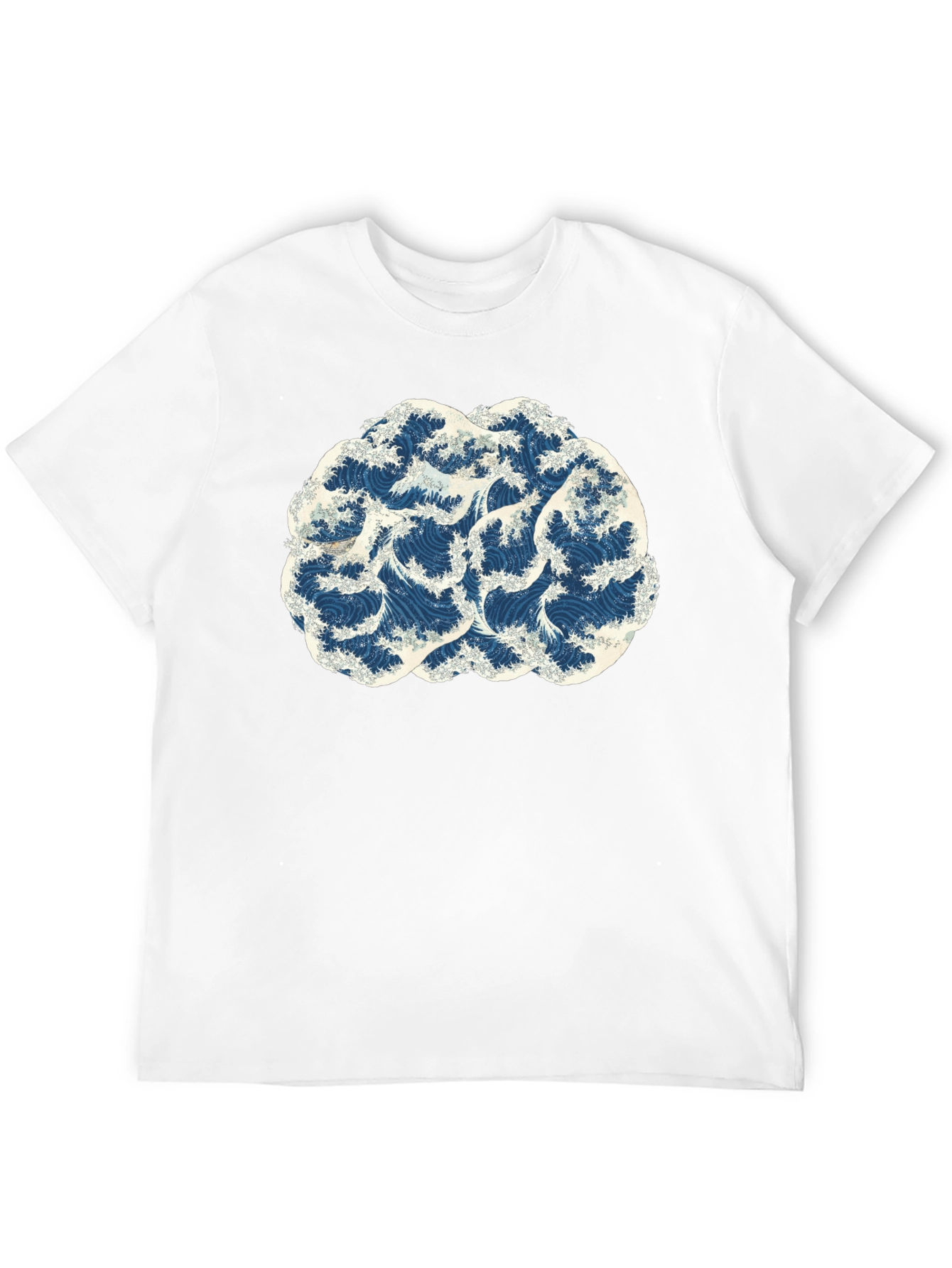 Wave Brain Black Tee - Artistic Mens T-Shirt
