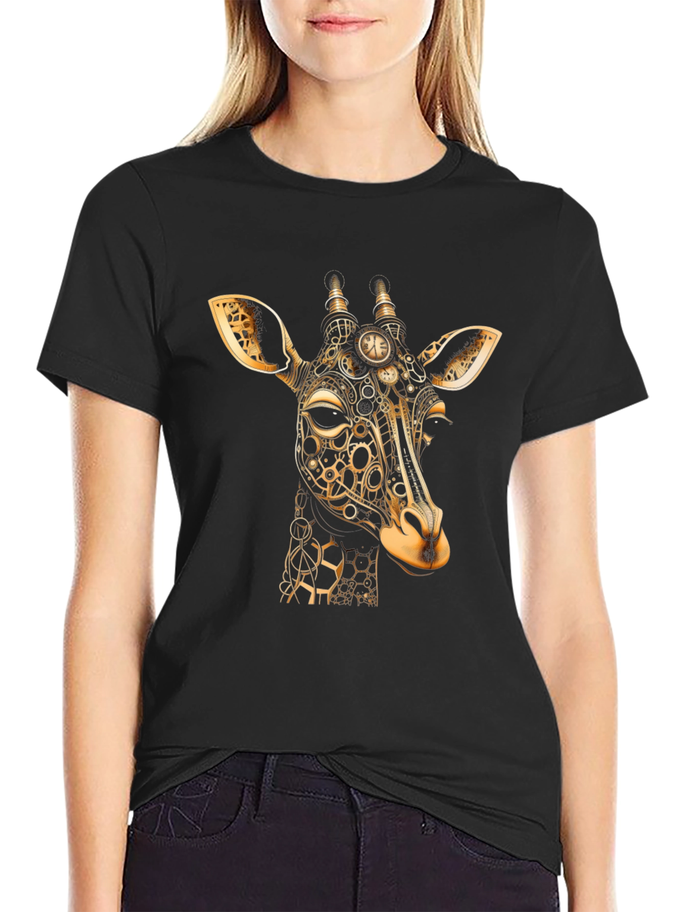 Steampunk Giraffe Graphic Tee - Unique Design