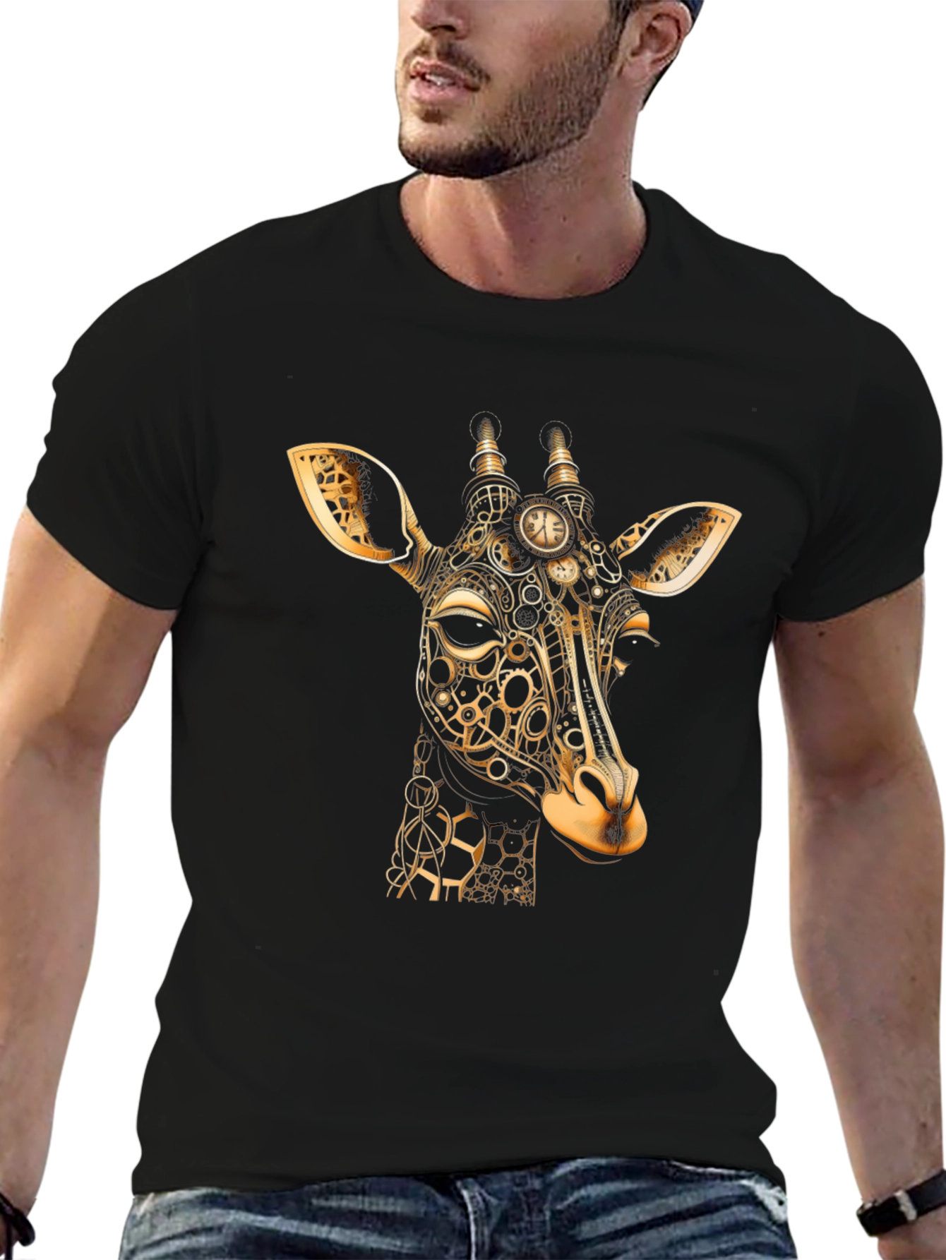 Steampunk Giraffe Graphic Tee - Unique Design