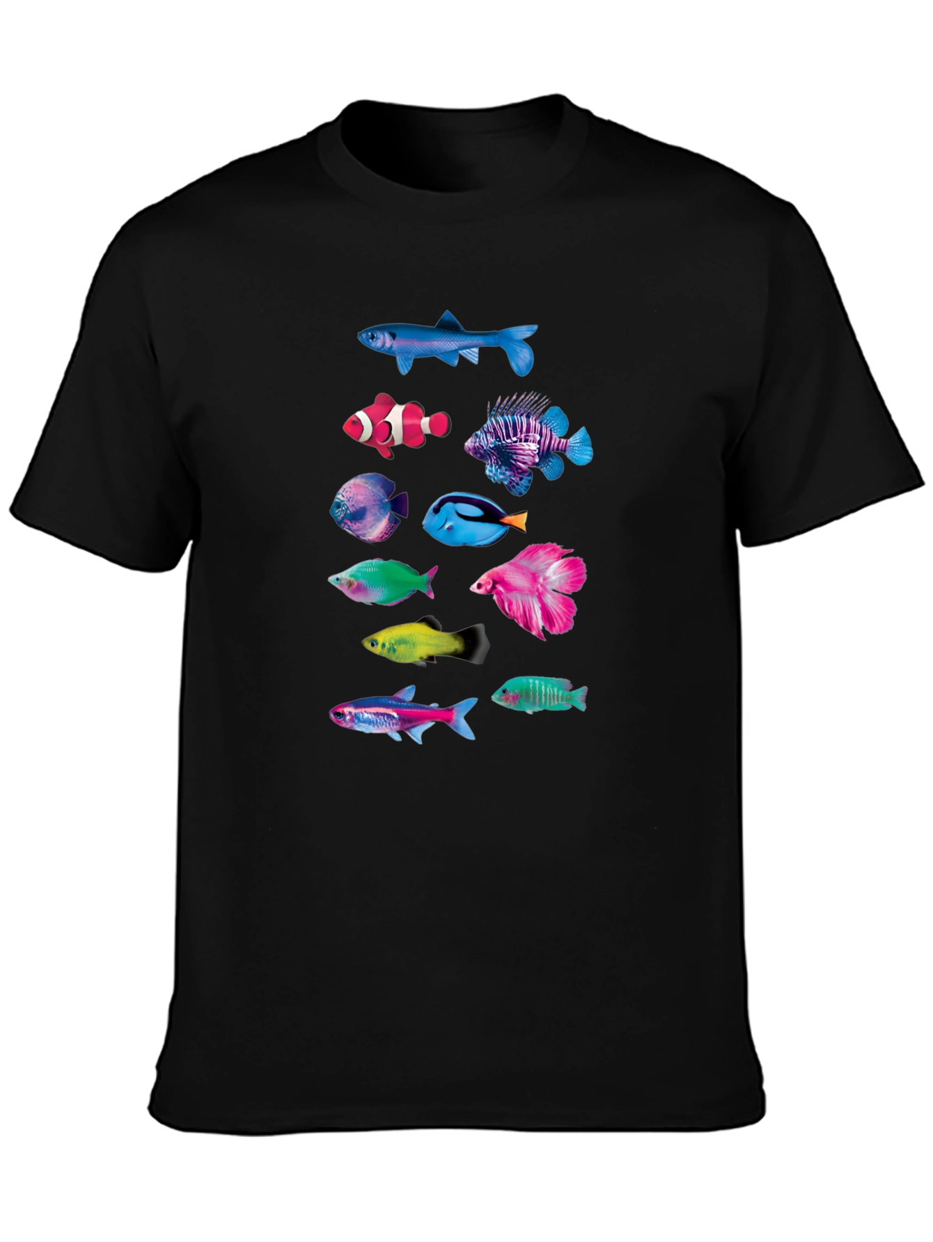 Colorful Fish Graphic T-Shirt