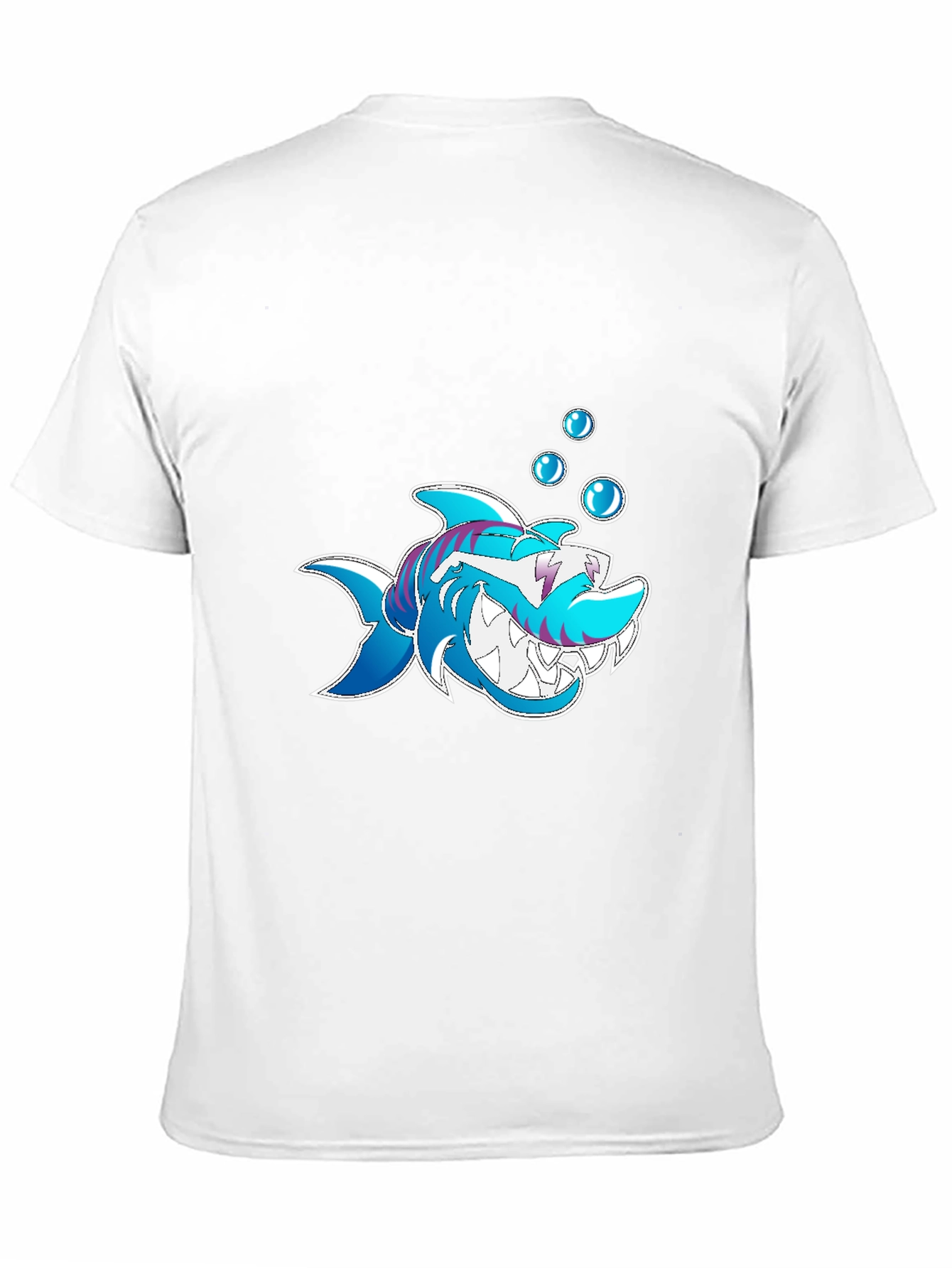 Shark Cartoon Graphic Black T-Shirt