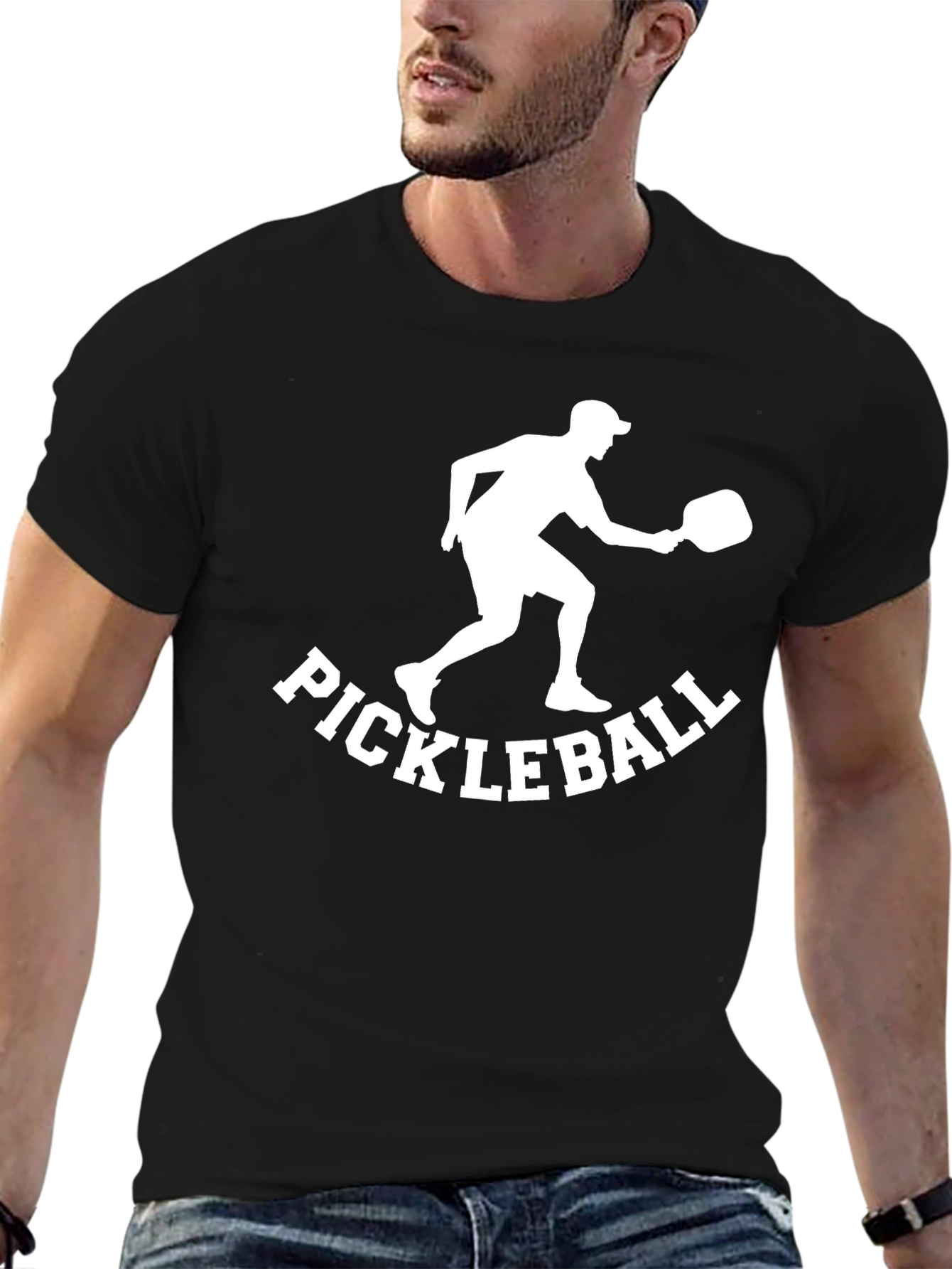 Pickleball Player Graphic T-Shirt - Black