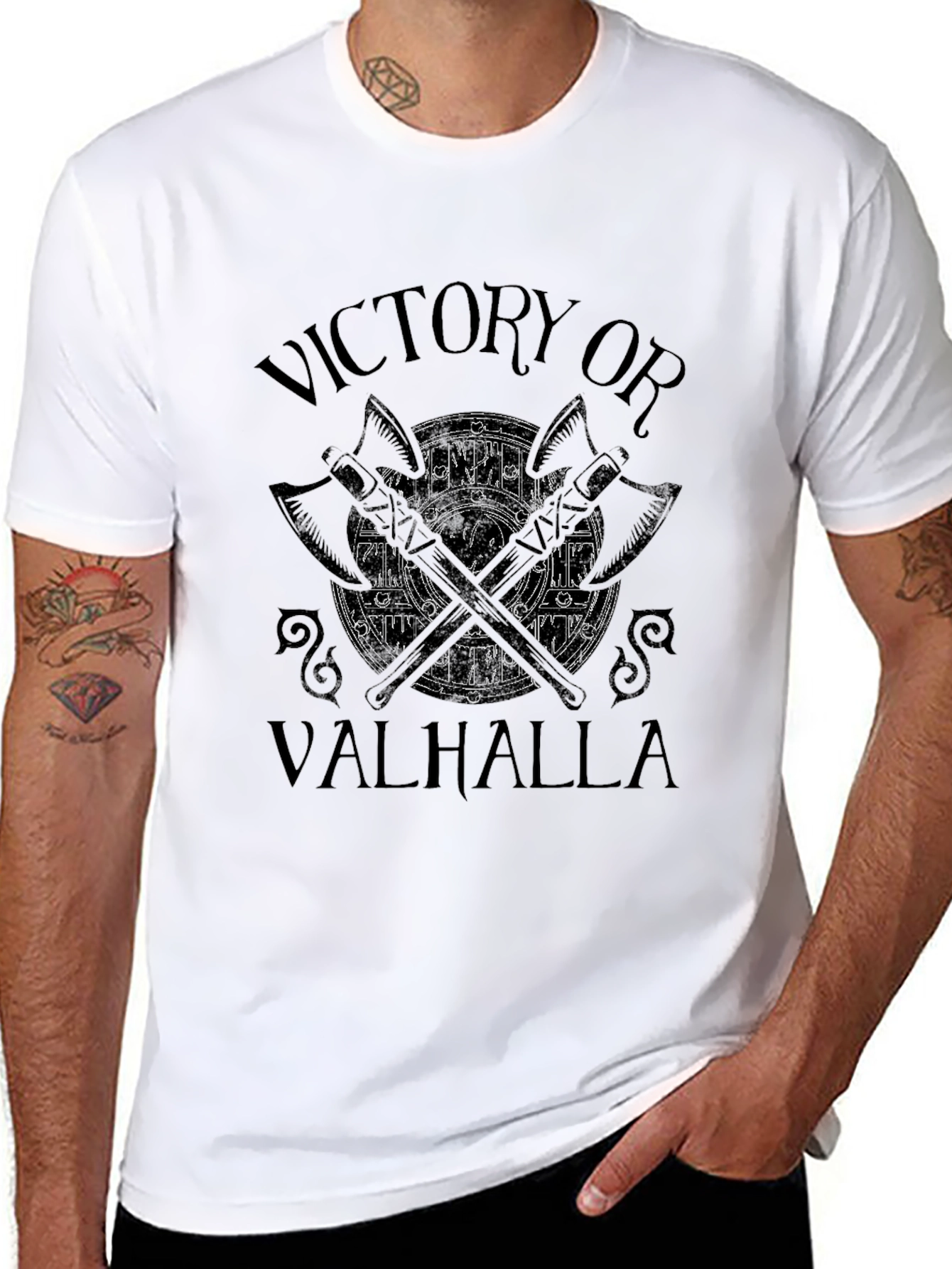Victory or Valhalla Viking Axe T-Shirt