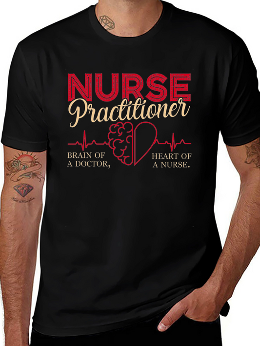 Nurse Practitioner T-Shirt - Brain Heart Doctor Nurse
