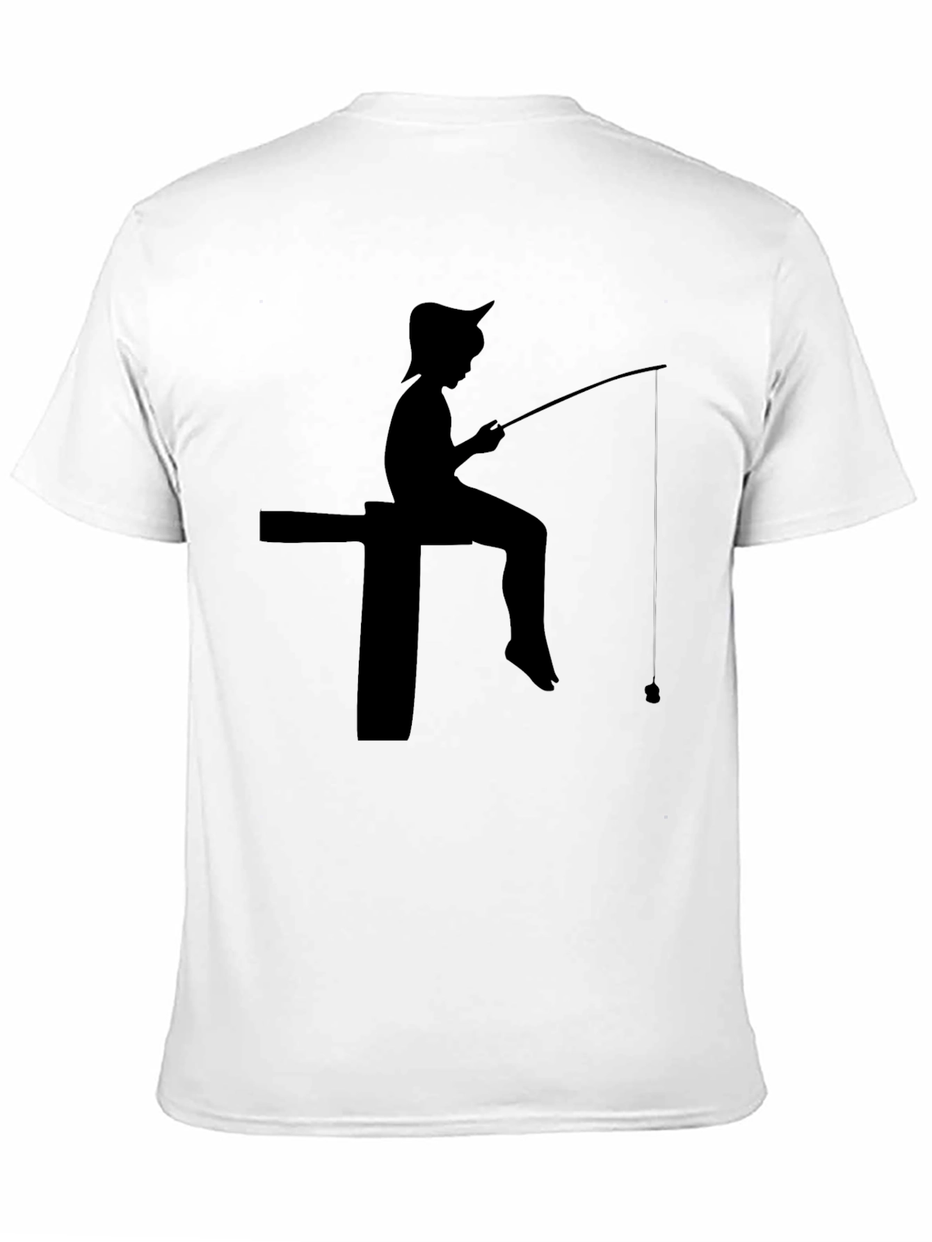 Fisherman Silhouette Black T-Shirt
