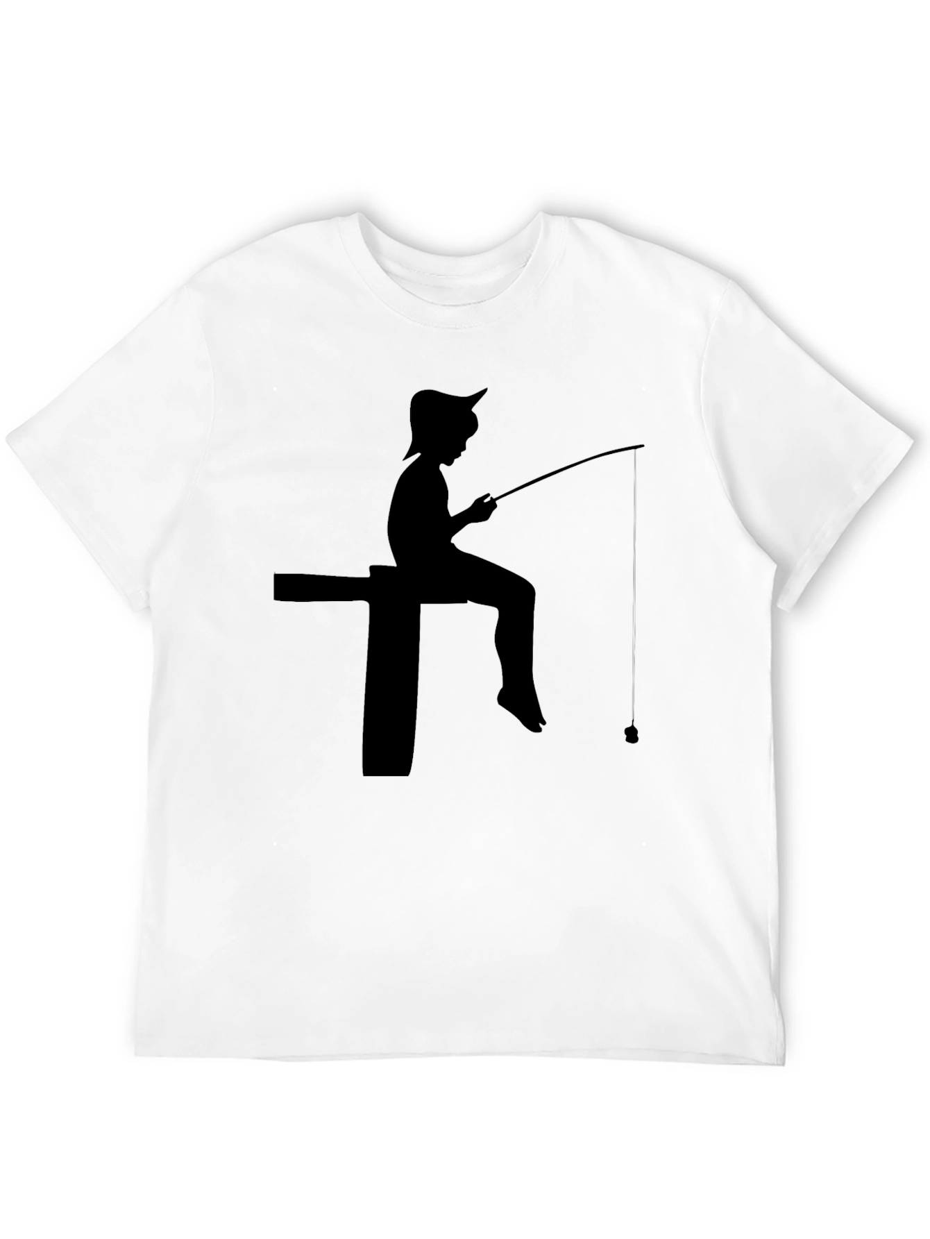 Fisherman Silhouette Black T-Shirt