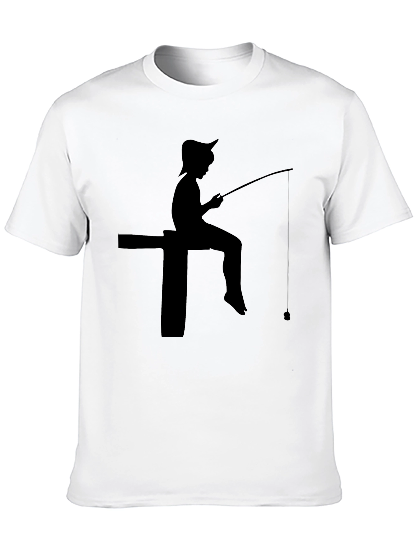 Fisherman Silhouette Black T-Shirt
