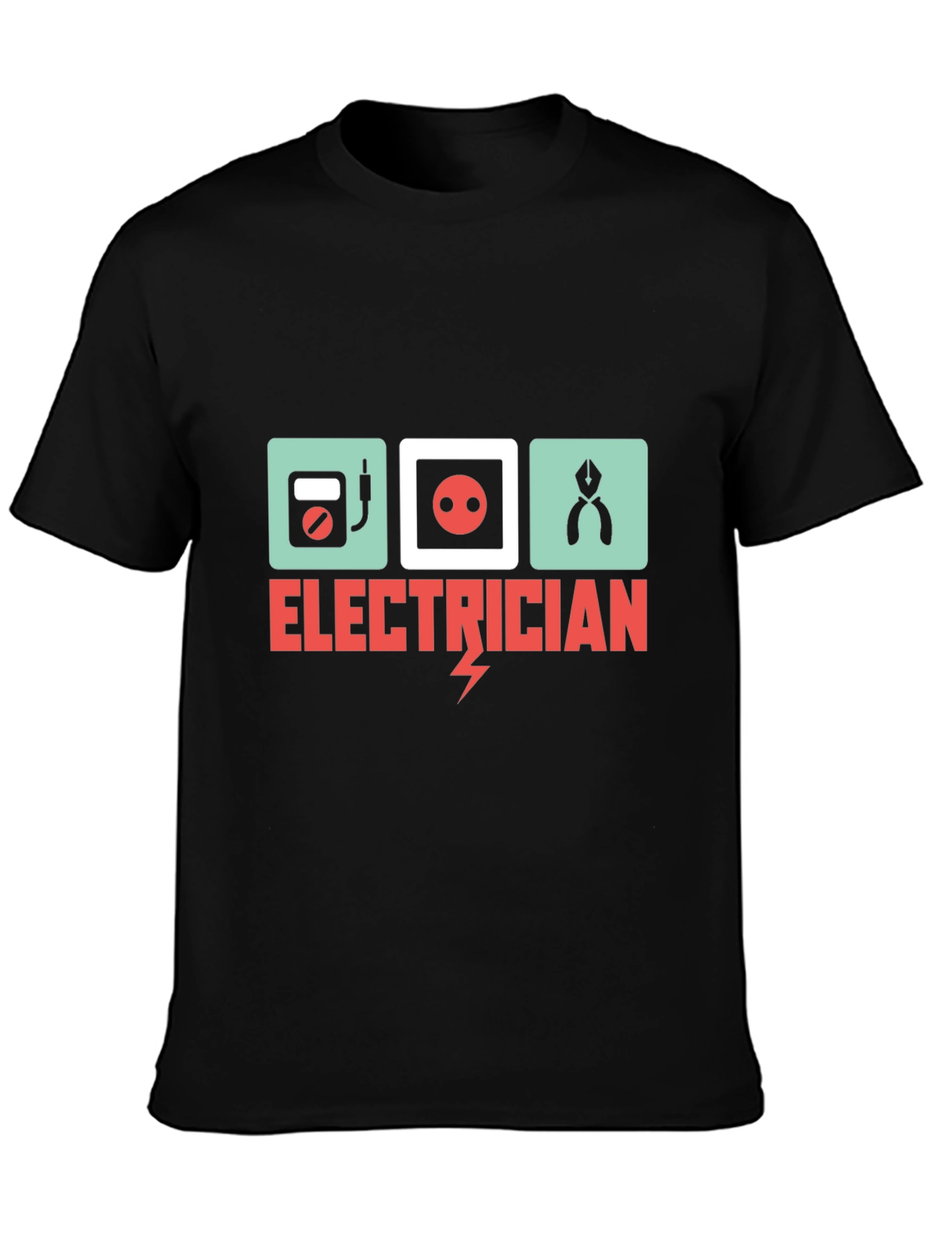 Electrician Graphic Tee - Black Cotton T-Shirt