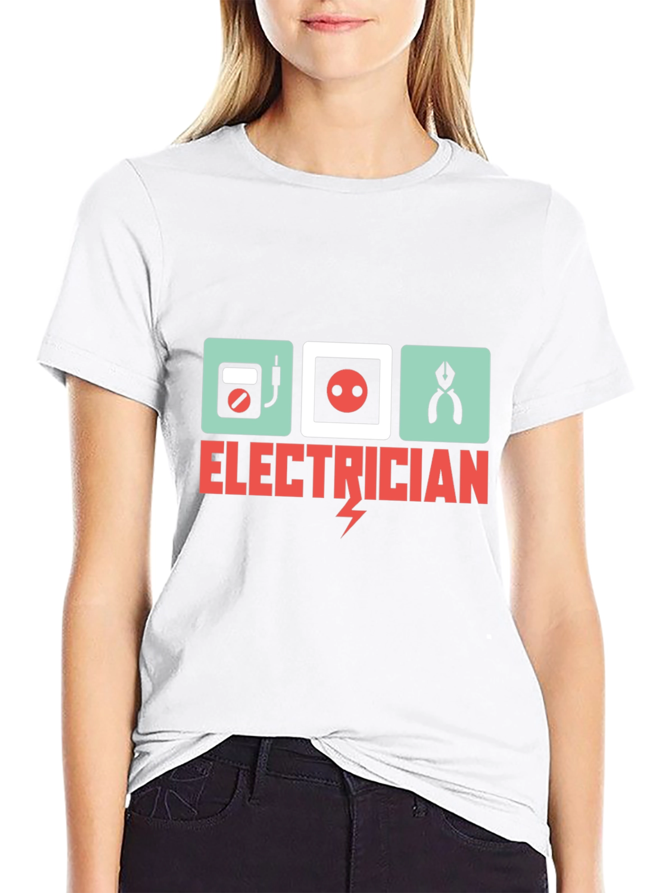 Electrician Graphic Tee - Black Cotton T-Shirt
