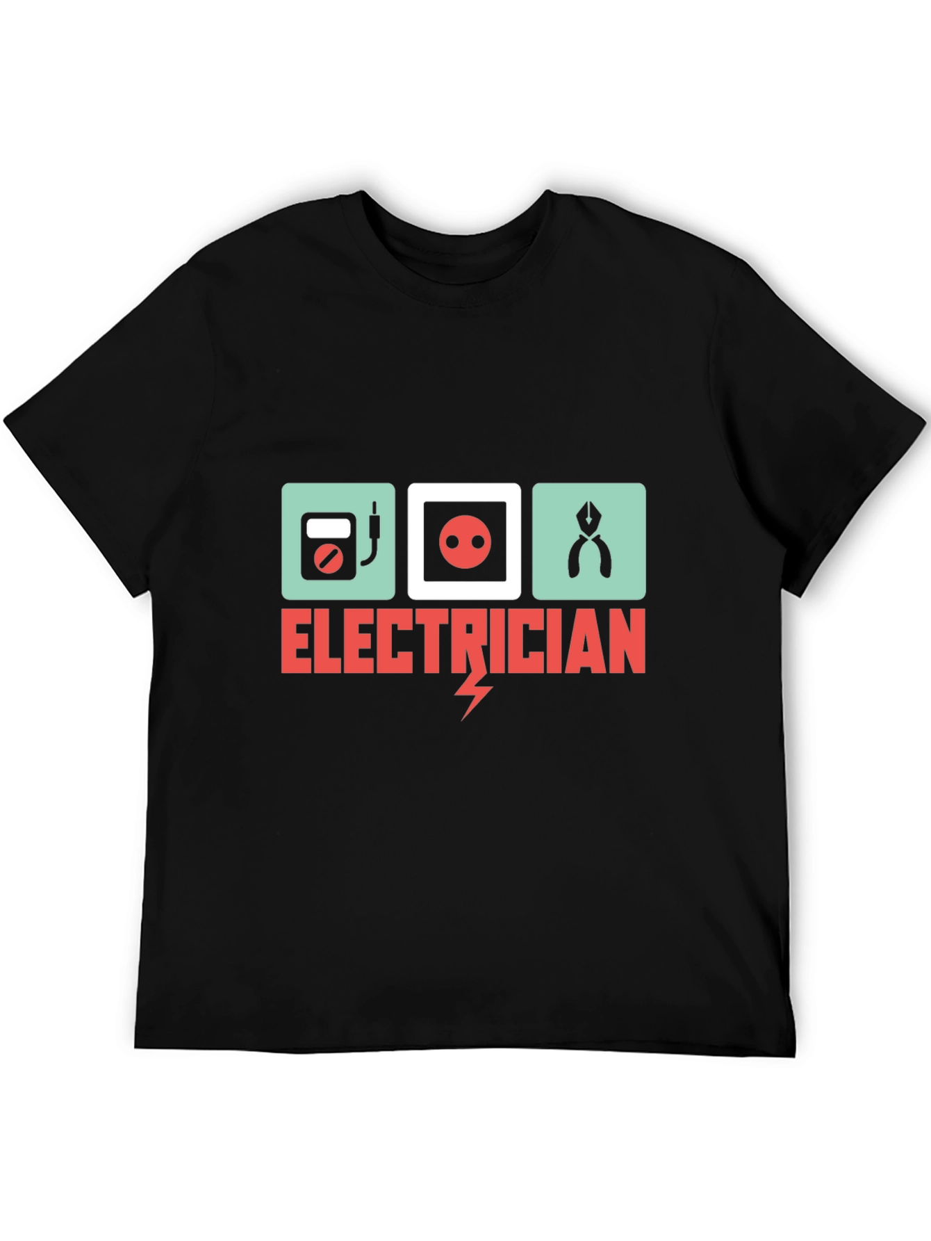 Electrician Graphic Tee - Black Cotton T-Shirt