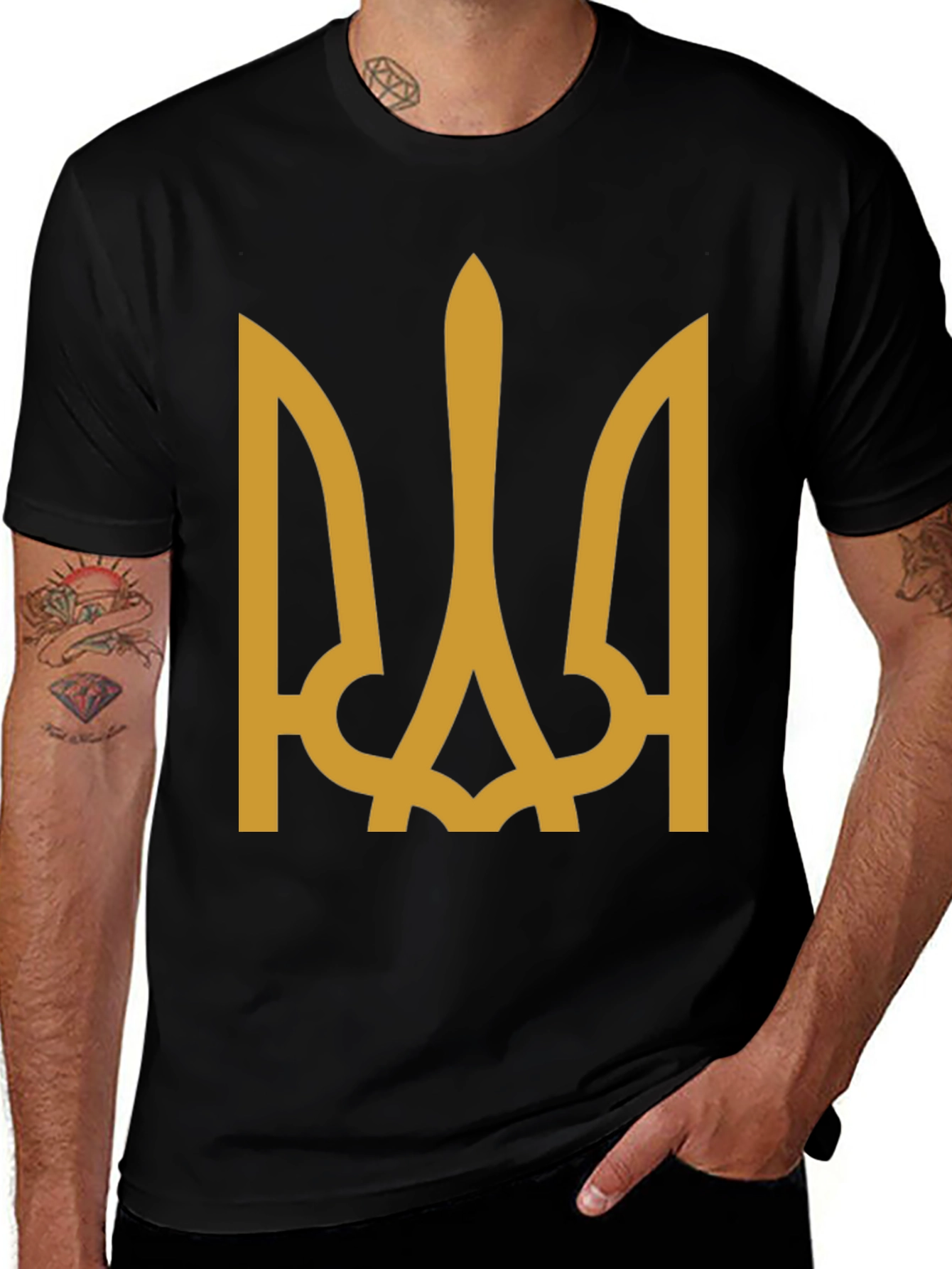 Ukraine Trident Symbol T-Shirt - Black