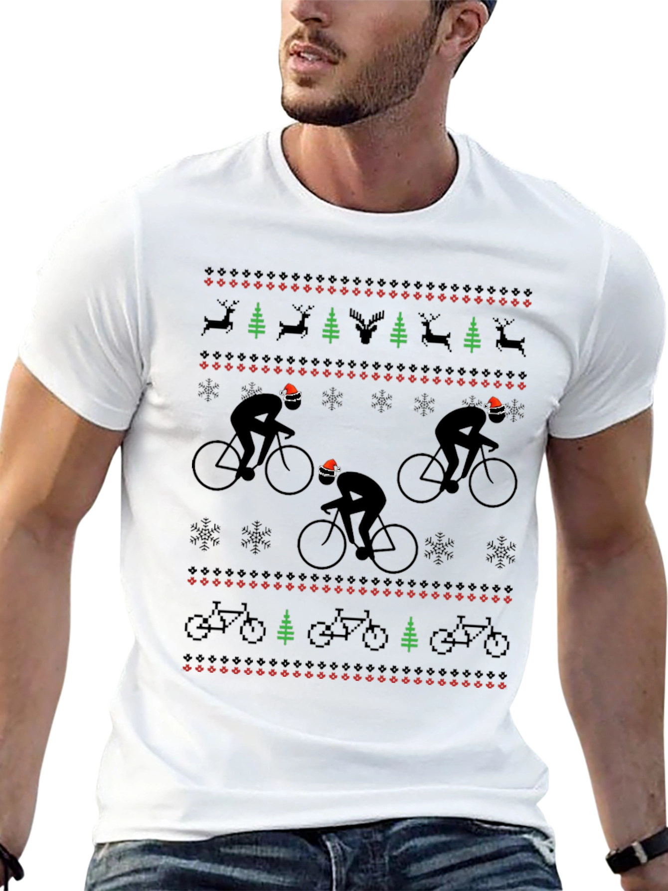 Cyclist Christmas Sweater T-Shirt