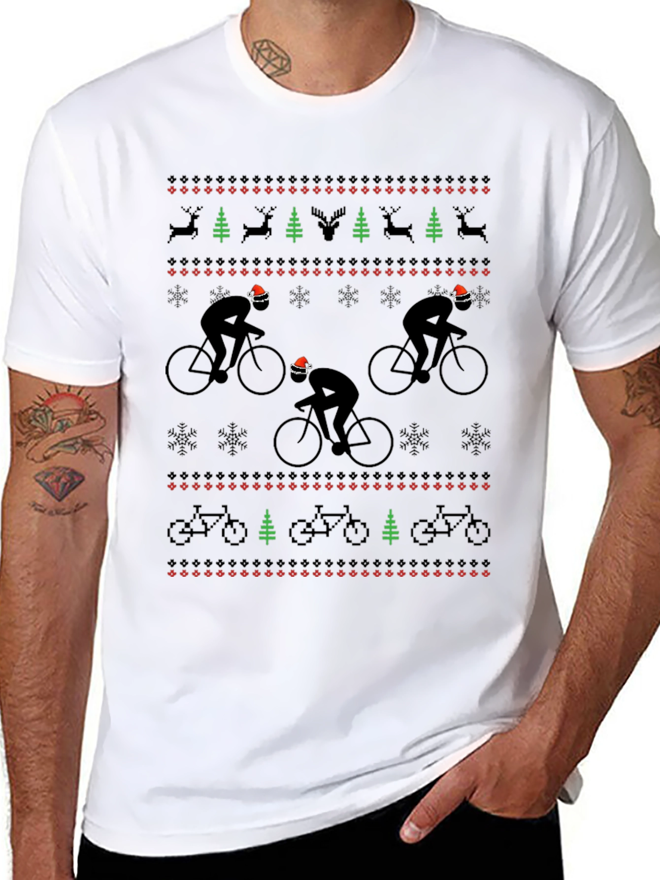 Cyclist Christmas Sweater T-Shirt