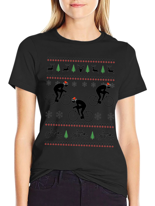 Cyclist Christmas Sweater T-Shirt