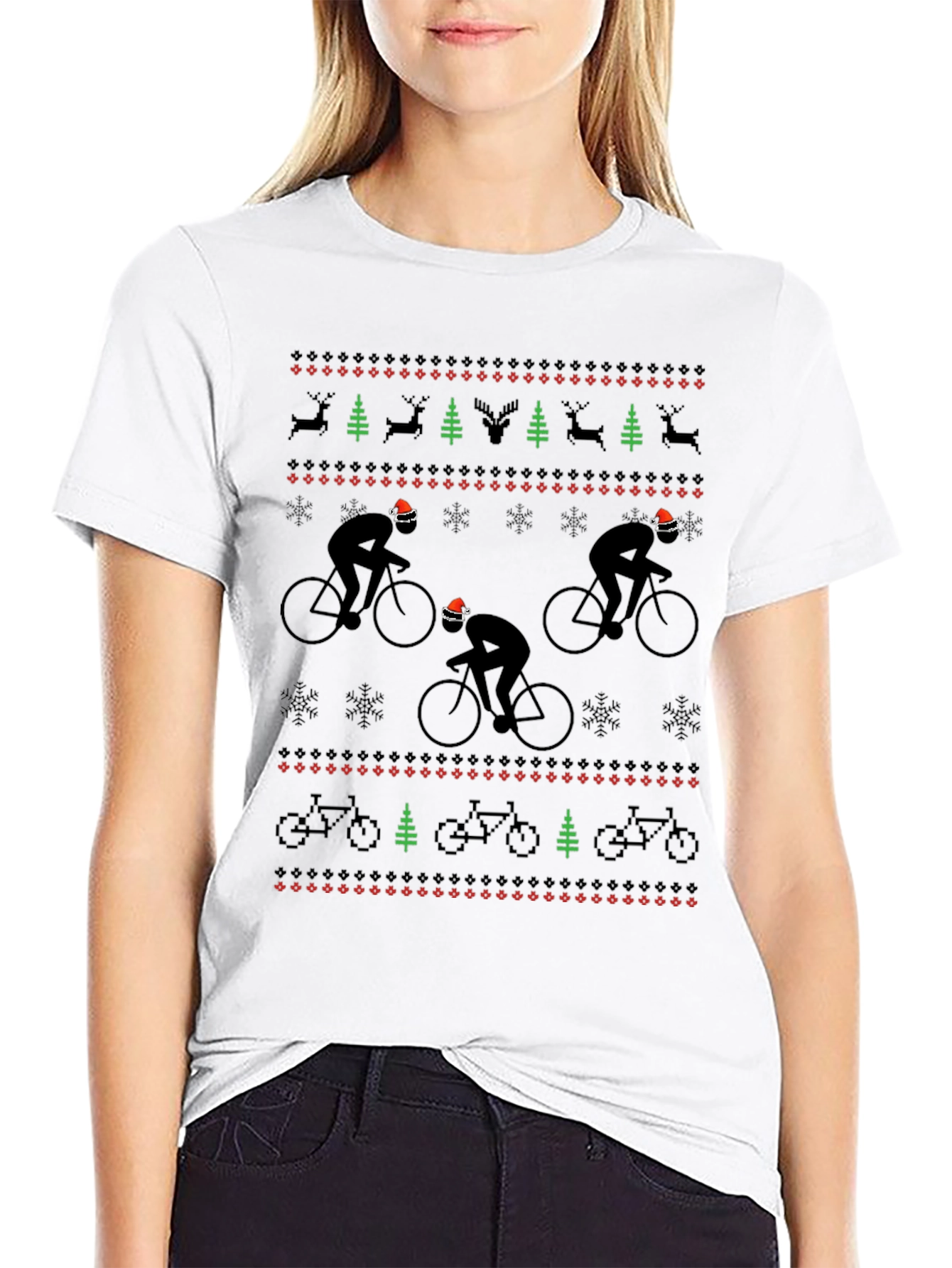 Cyclist Christmas Sweater T-Shirt