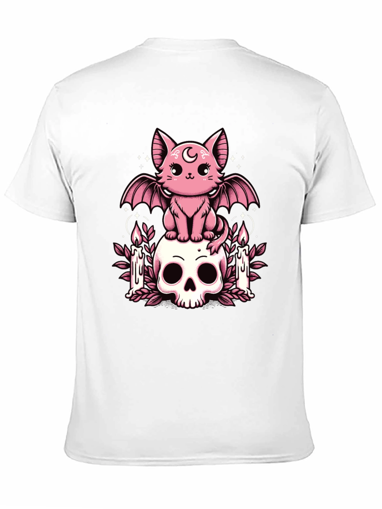 Gothic Bat Cat Skull T-Shirt