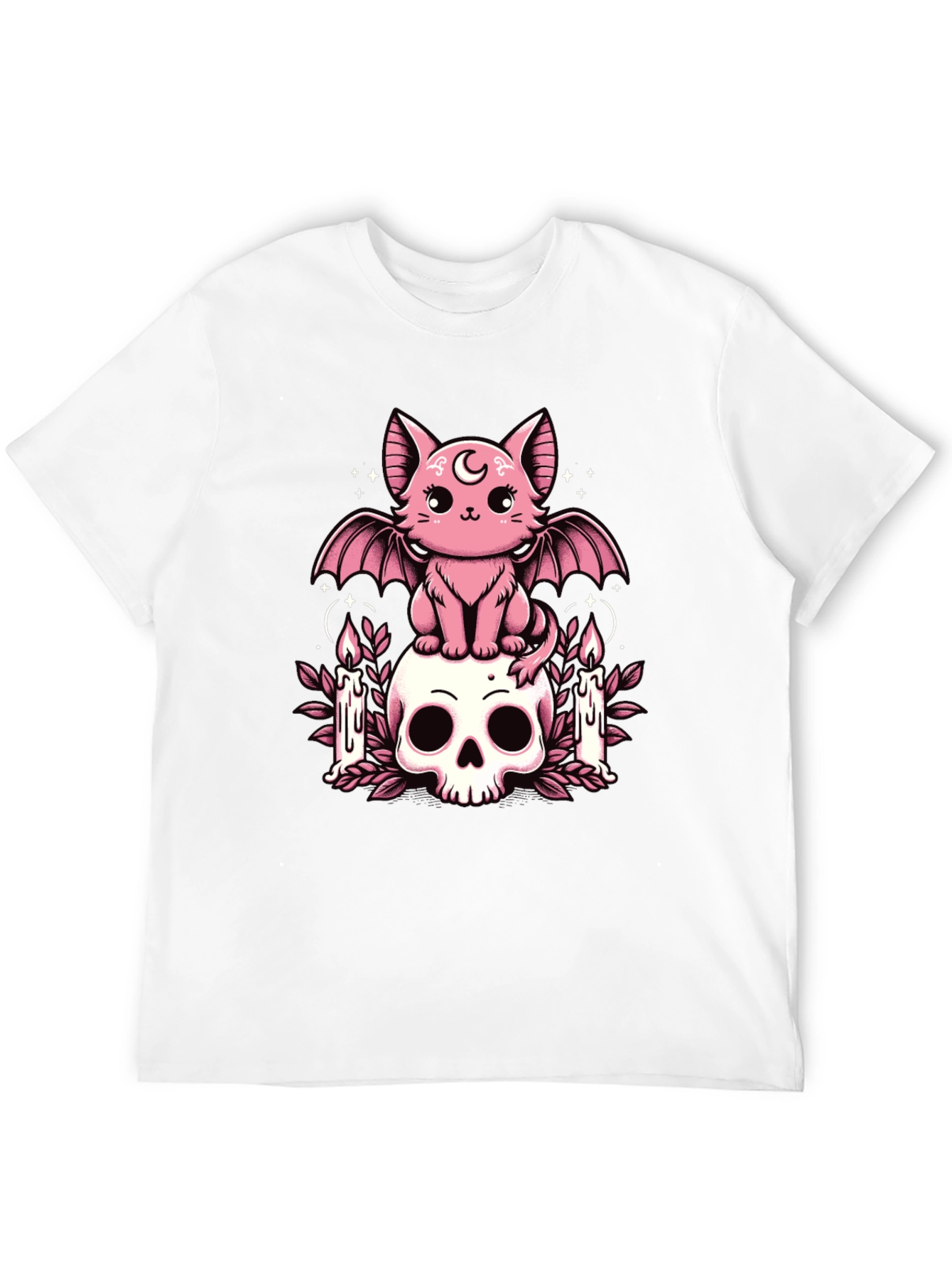Gothic Bat Cat Skull T-Shirt