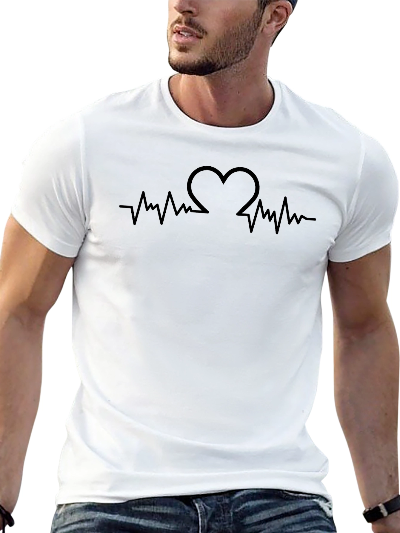 Heartbeat Heart Graphic T-Shirt - Stylish & Comfortable