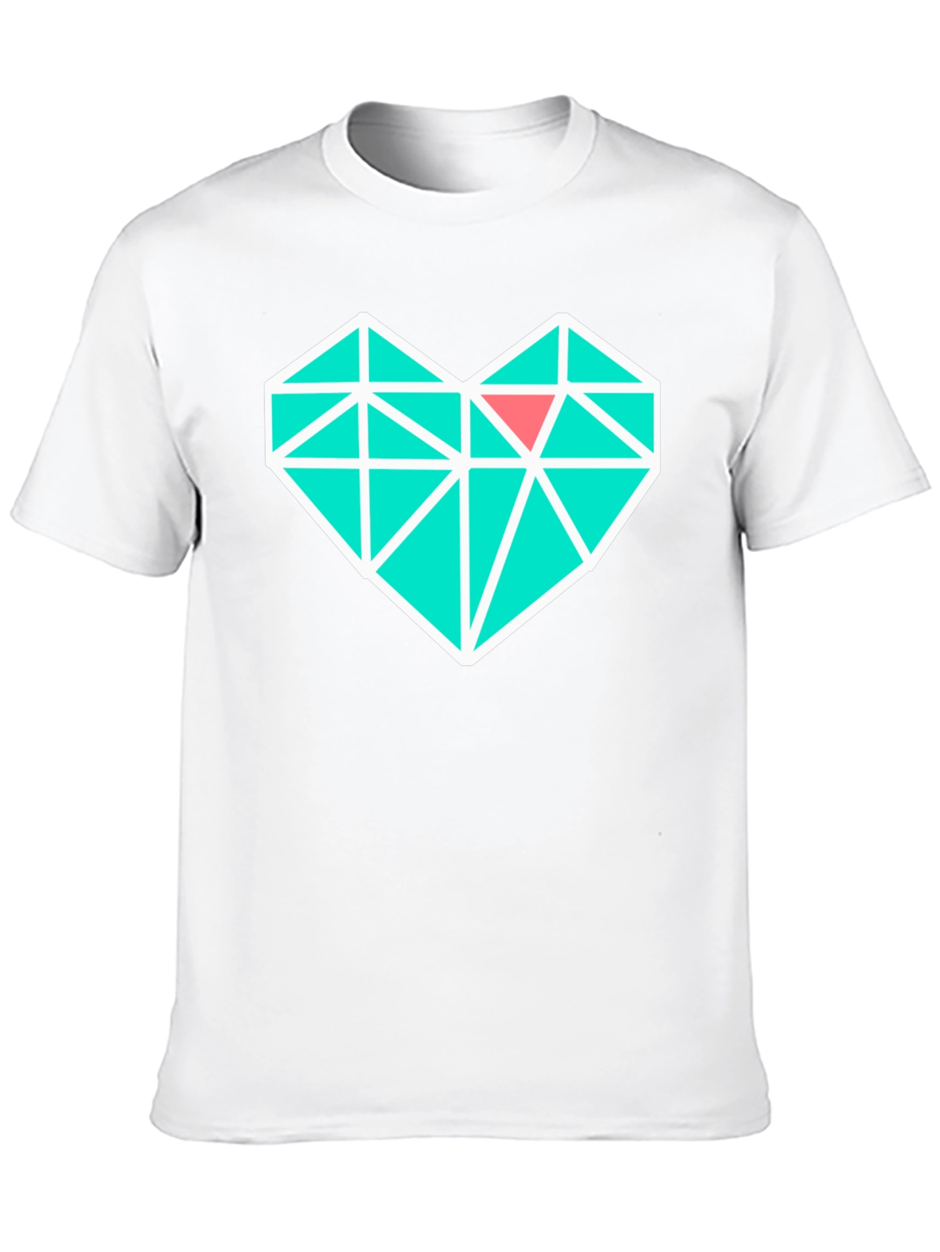 Geometric Heart Graphic Tee - Modern Black T-Shirt