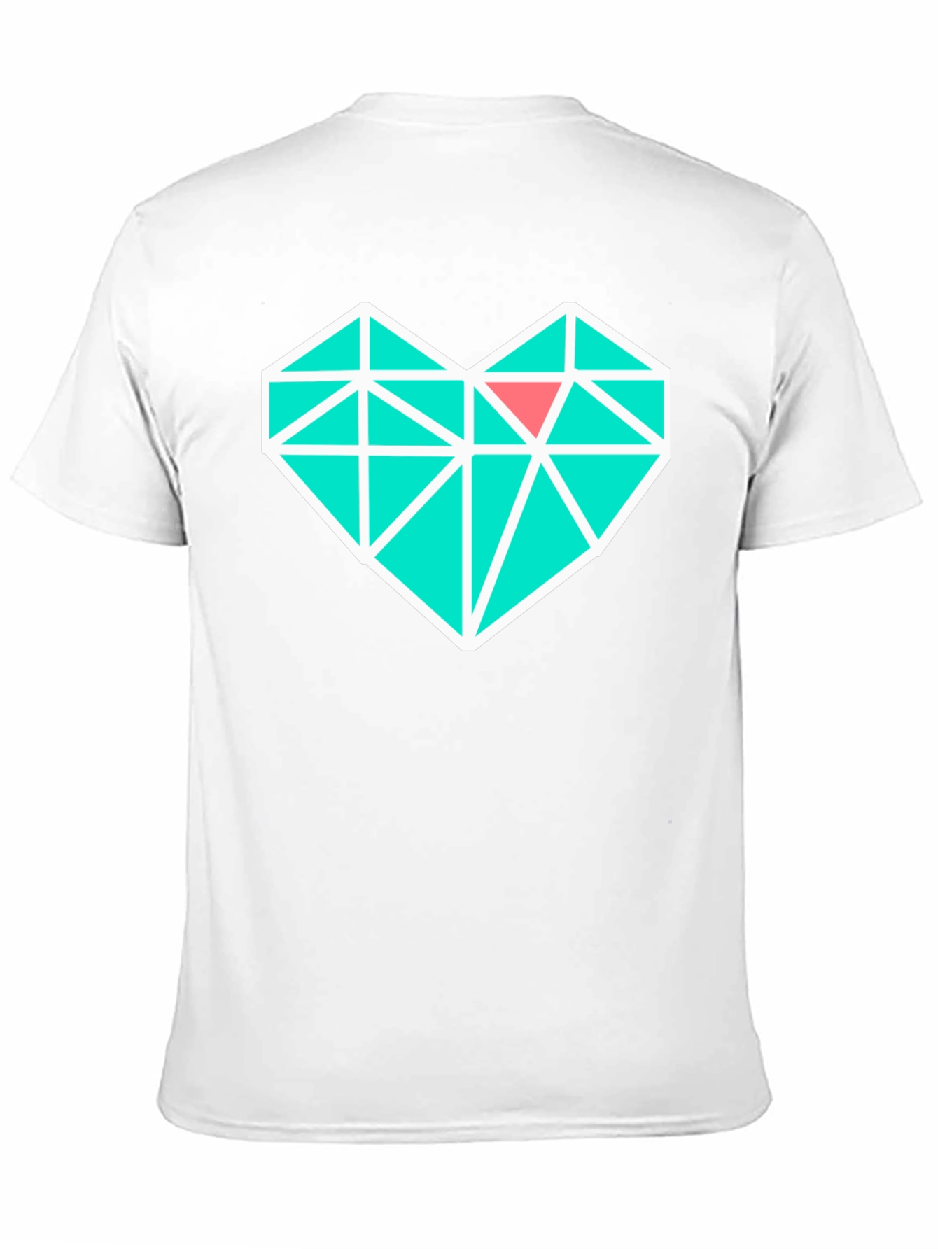 Geometric Heart Graphic Tee - Modern Black T-Shirt