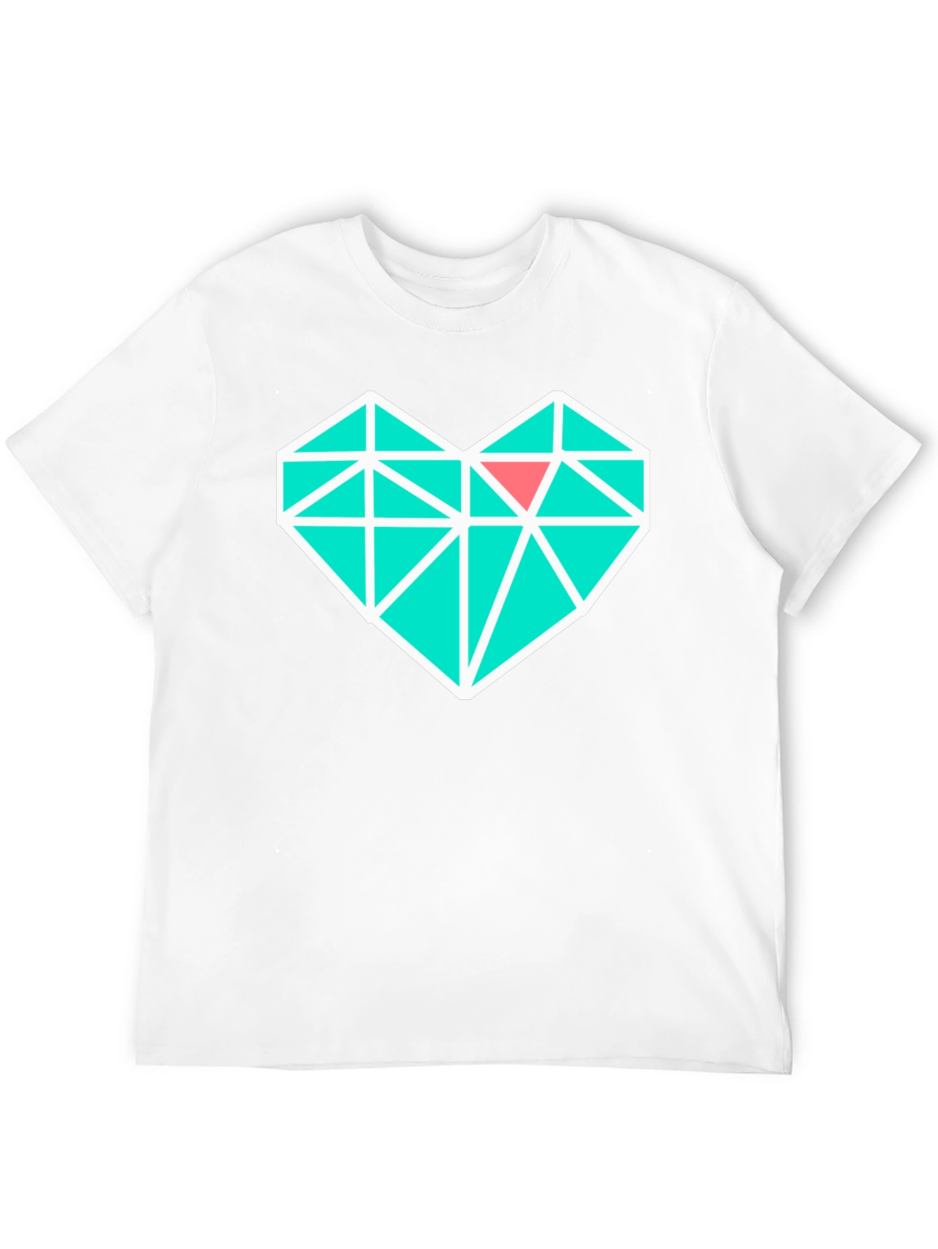 Geometric Heart Graphic Tee - Modern Black T-Shirt