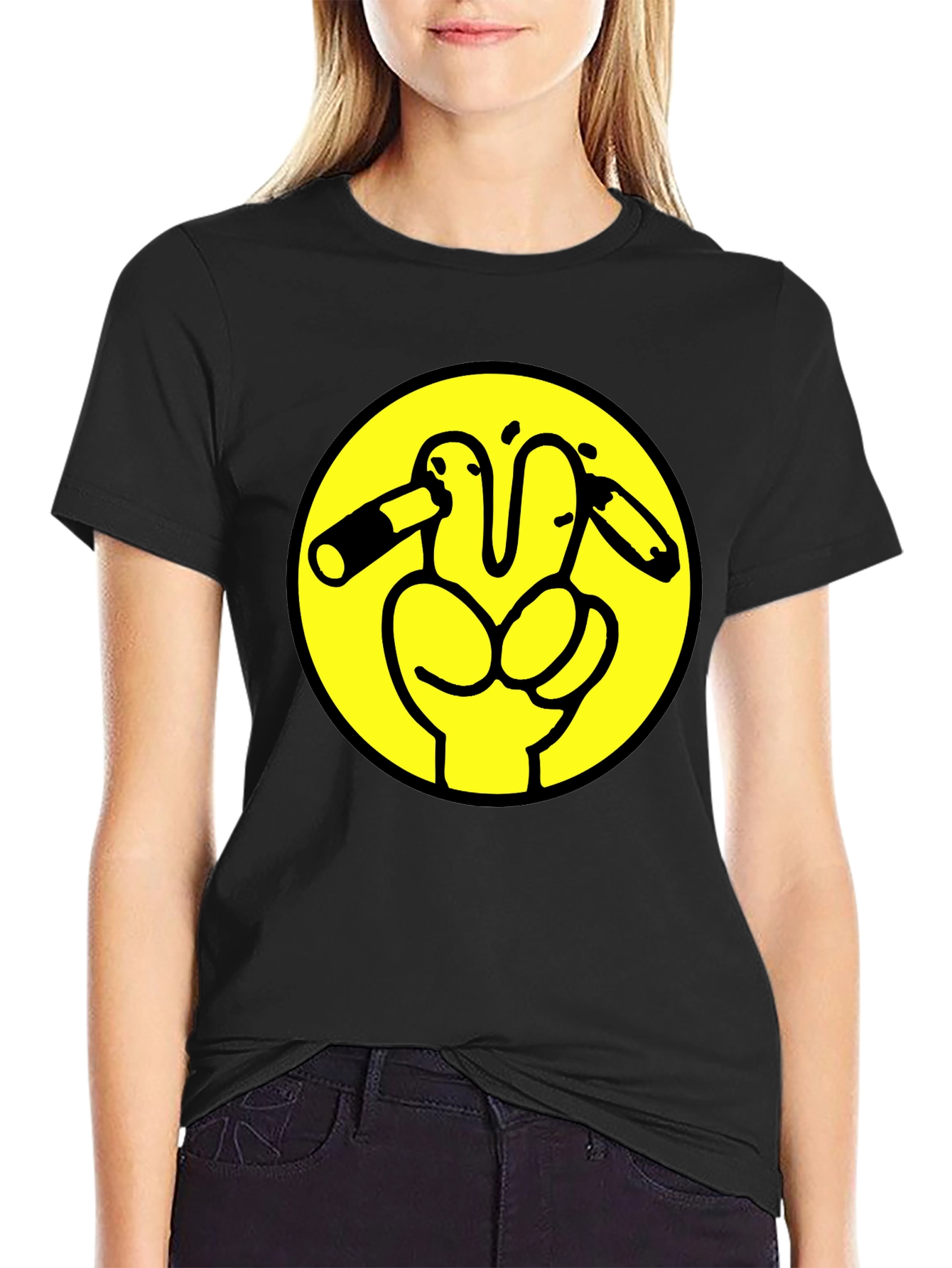 Peace Off T-Shirt Funny Humor Black Cotton Tee