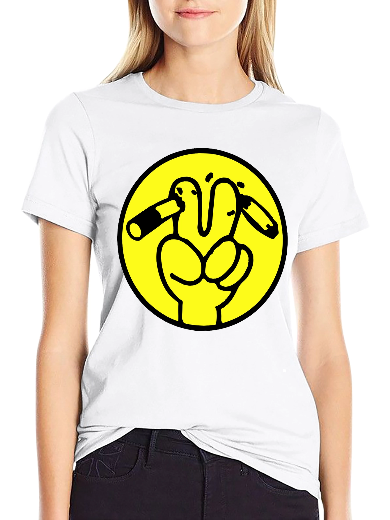Peace Off T-Shirt Funny Humor Black Cotton Tee