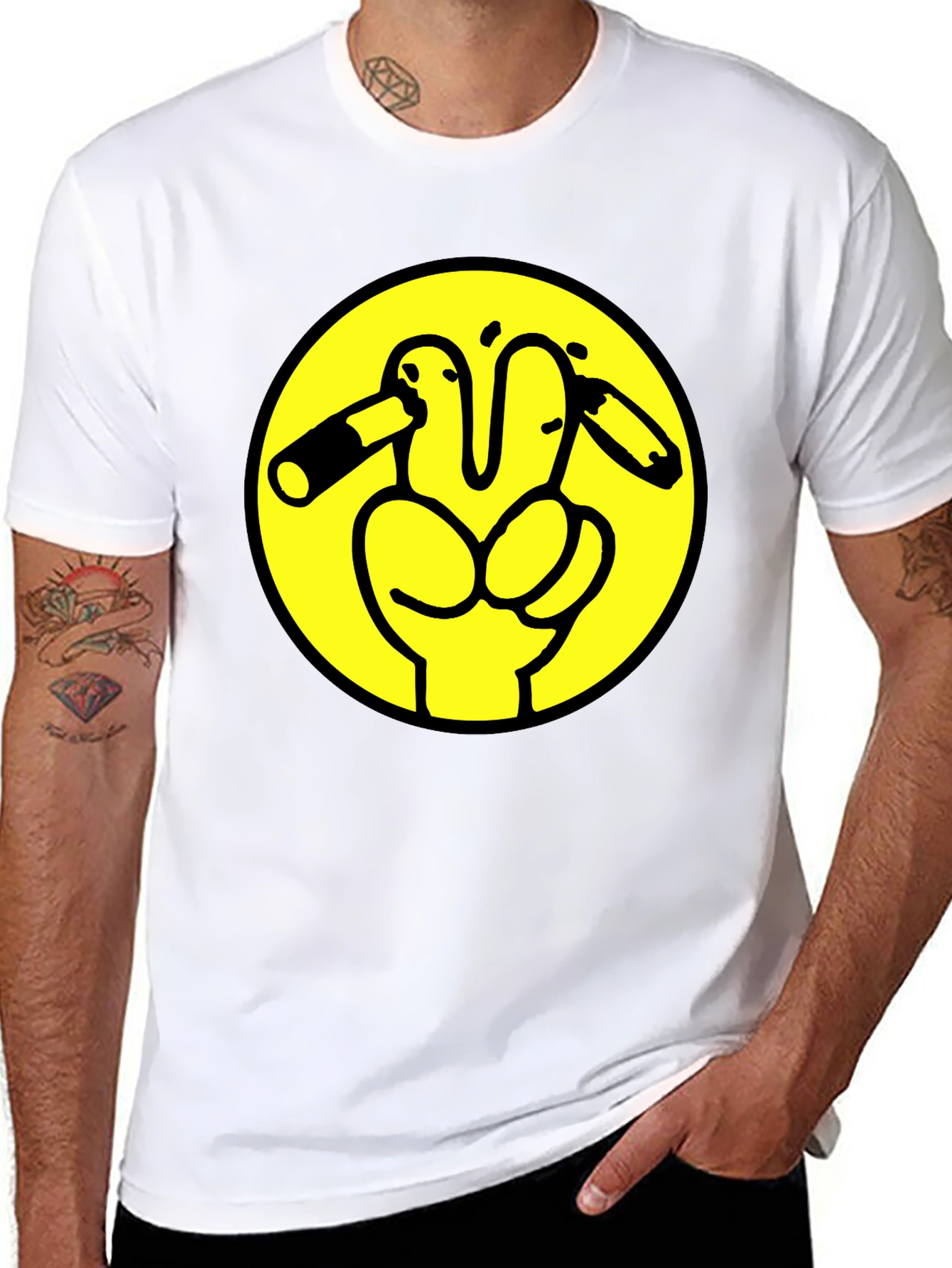 Peace Off T-Shirt Funny Humor Black Cotton Tee