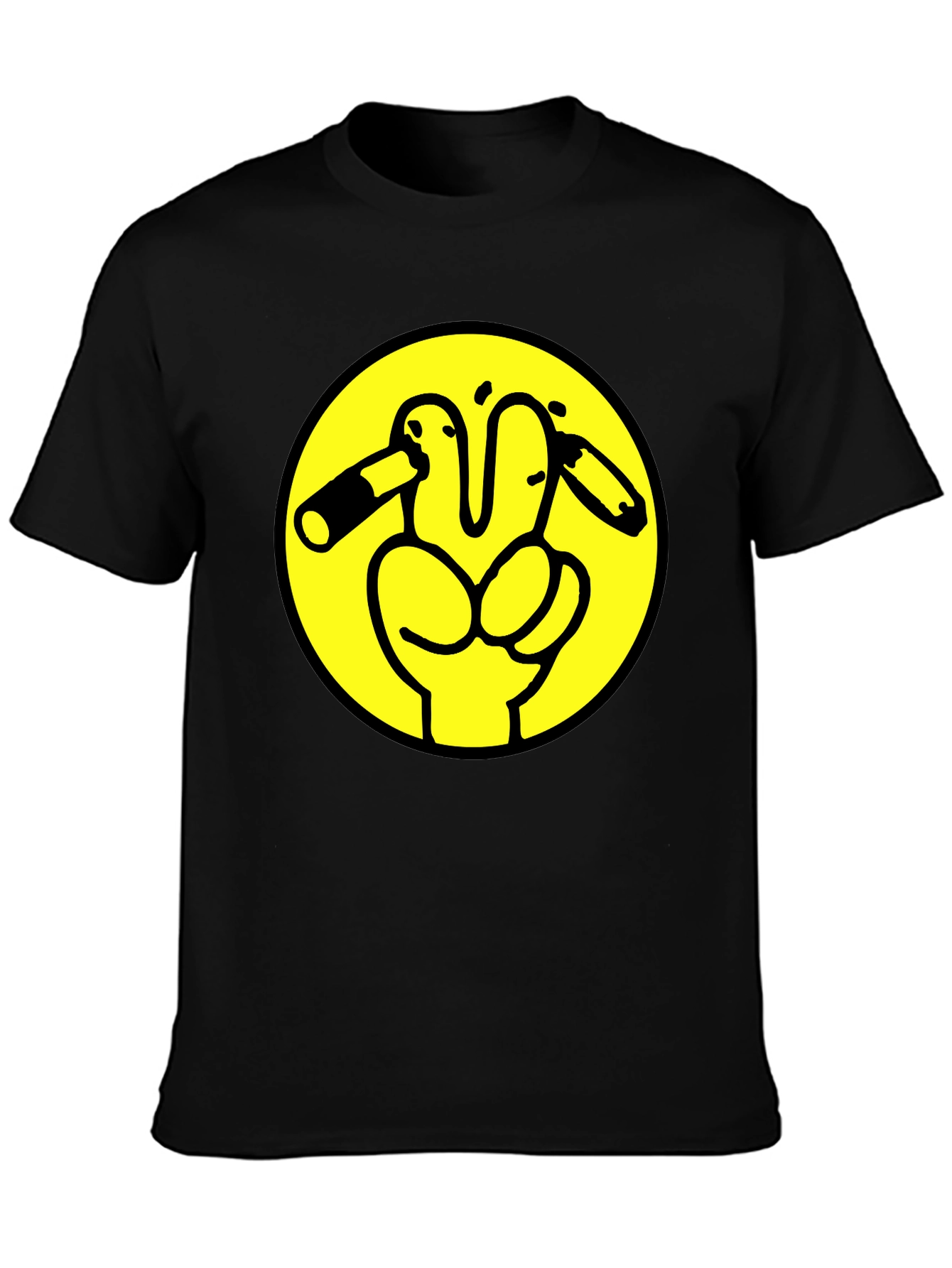 Peace Off T-Shirt Funny Humor Black Cotton Tee
