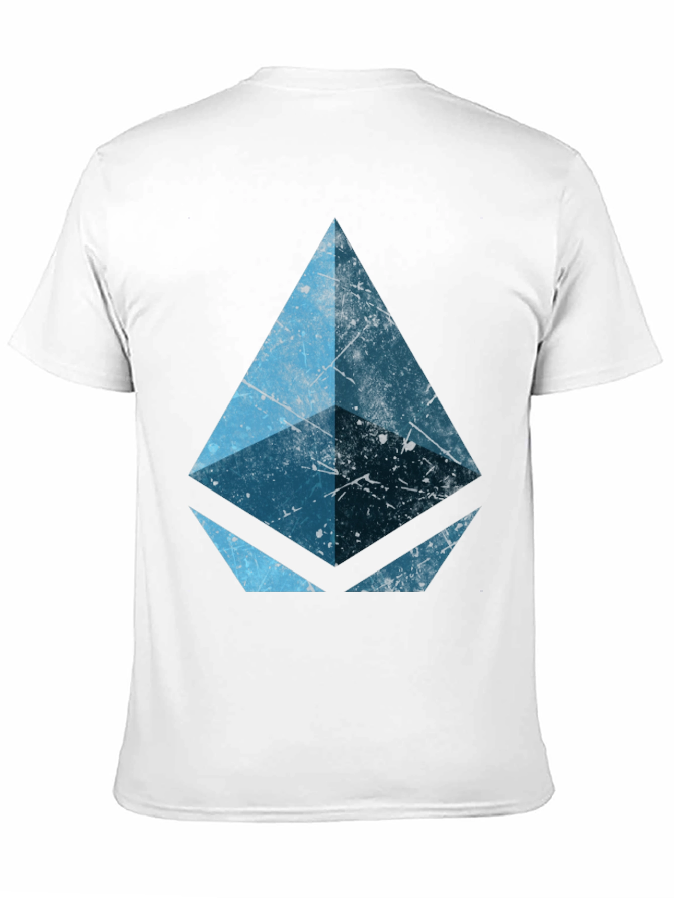 Geometric Blue Graphic Print Black Tee