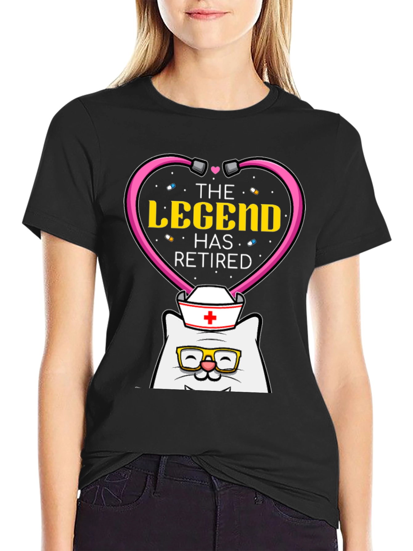 The Legend Has Retired Nurse Cat T-Shirt