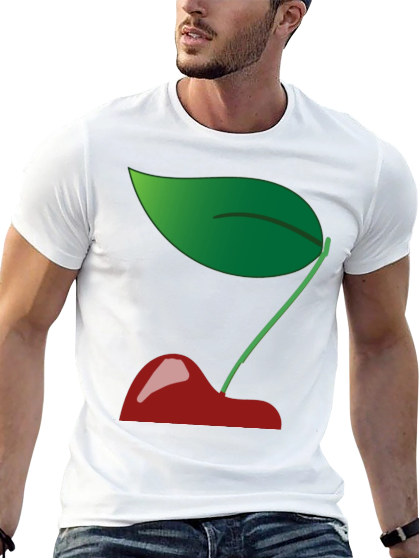 Cherry Graphic Print T-Shirt - Casual Cotton Tee