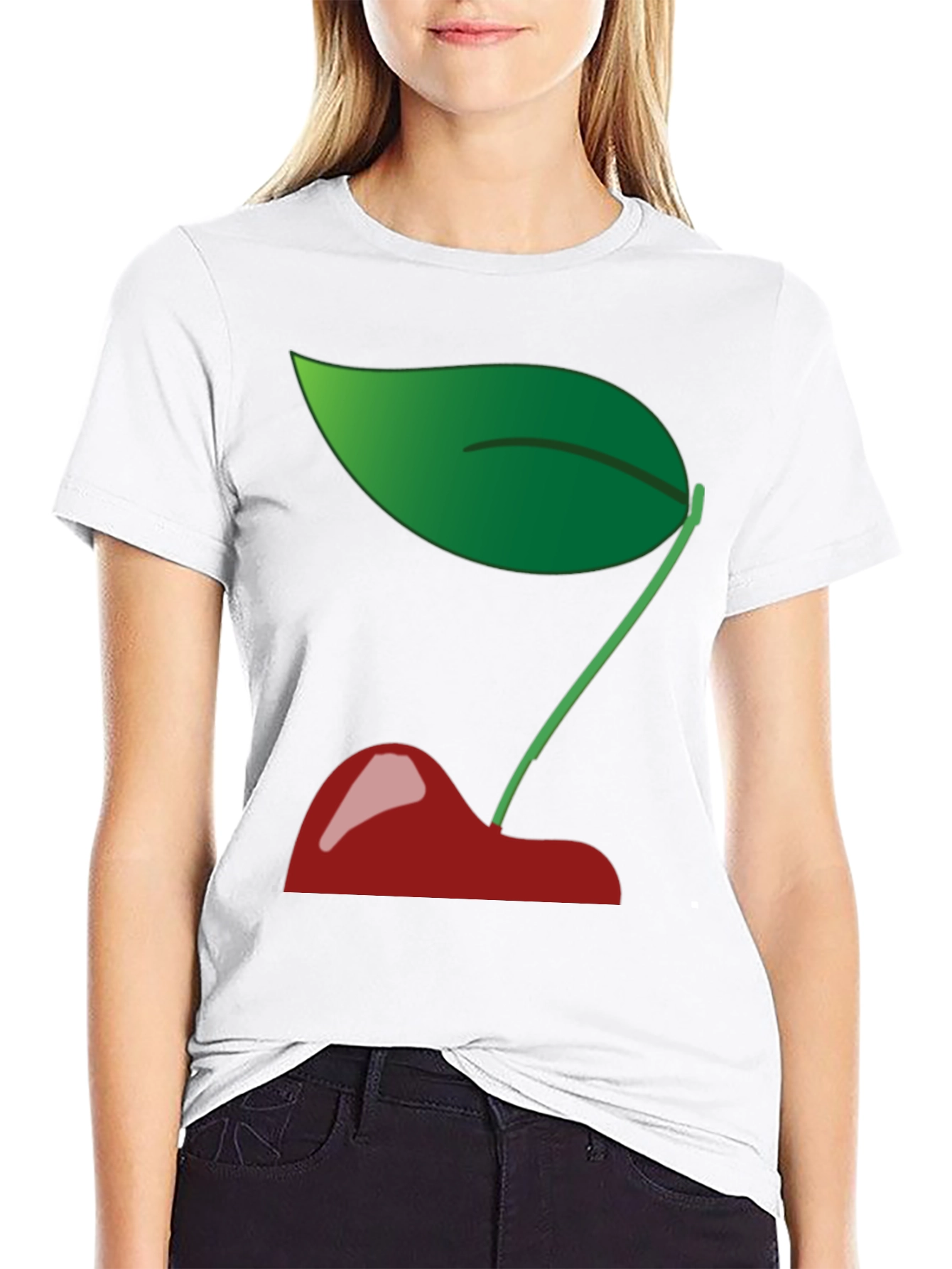 Cherry Graphic Print T-Shirt - Casual Cotton Tee