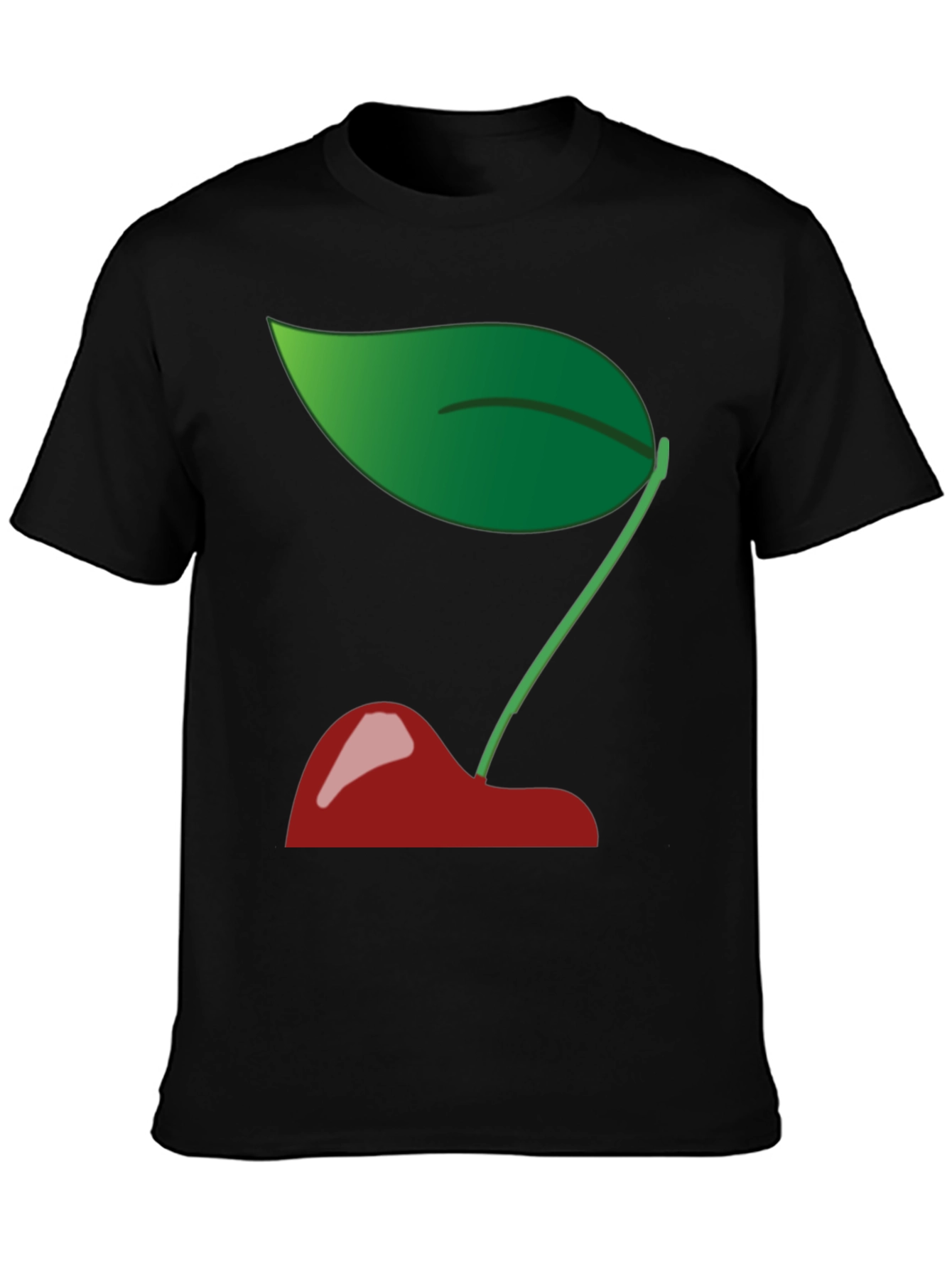 Cherry Graphic Print T-Shirt - Casual Cotton Tee