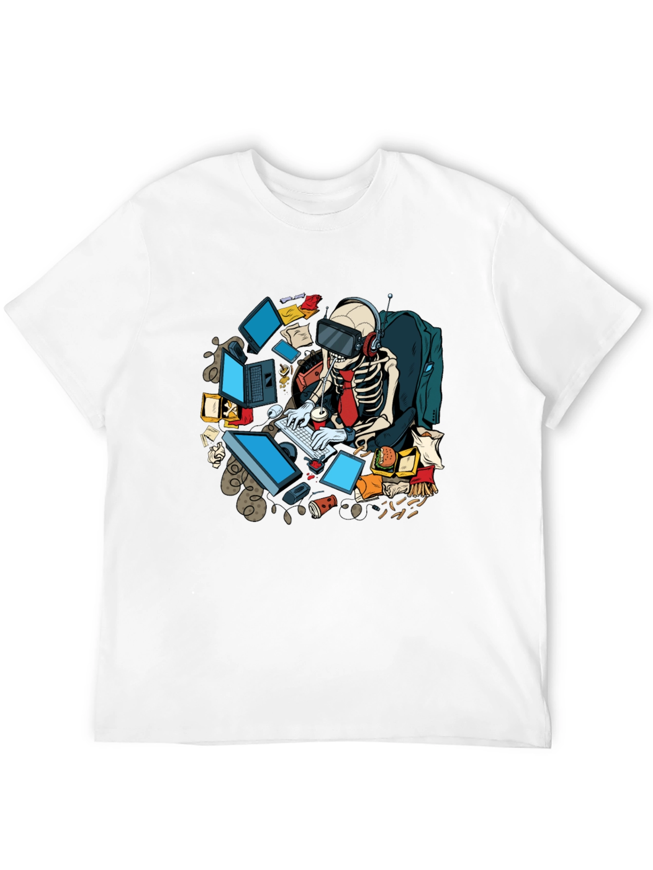 Skeleton Gamer T-Shirt - Funny Graphic Tee